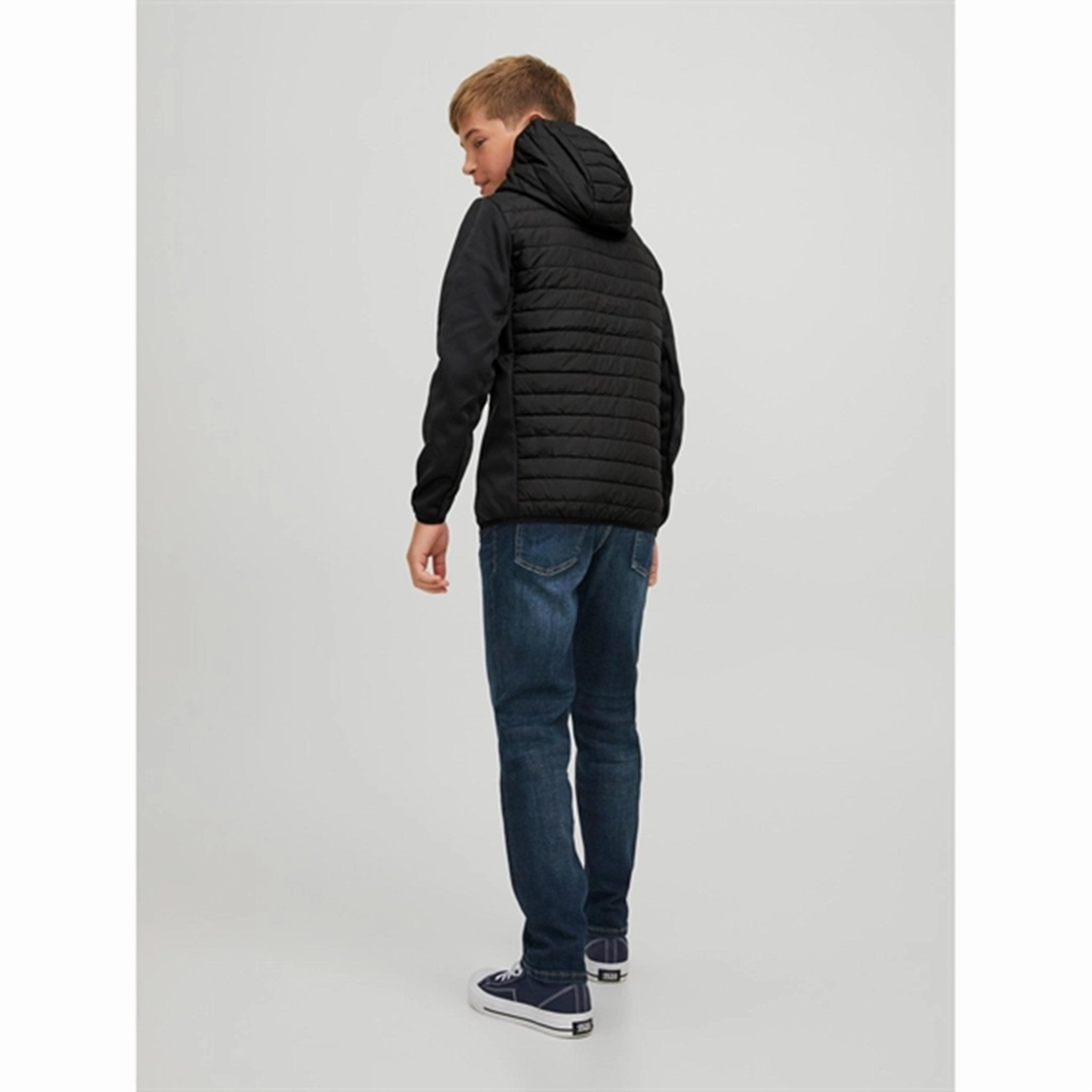 High Performance Blend Jack & Jones Junior Black Multi Quilted Transitional Jacket Noos