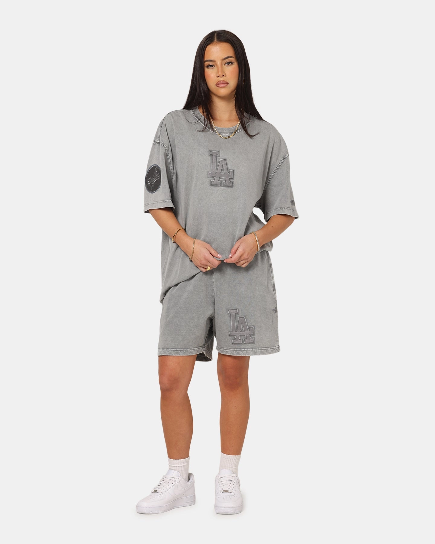 Pro Standard Los Angeles Dodgers Washed Classic Shorts Washed Grey Flexibility Built-In