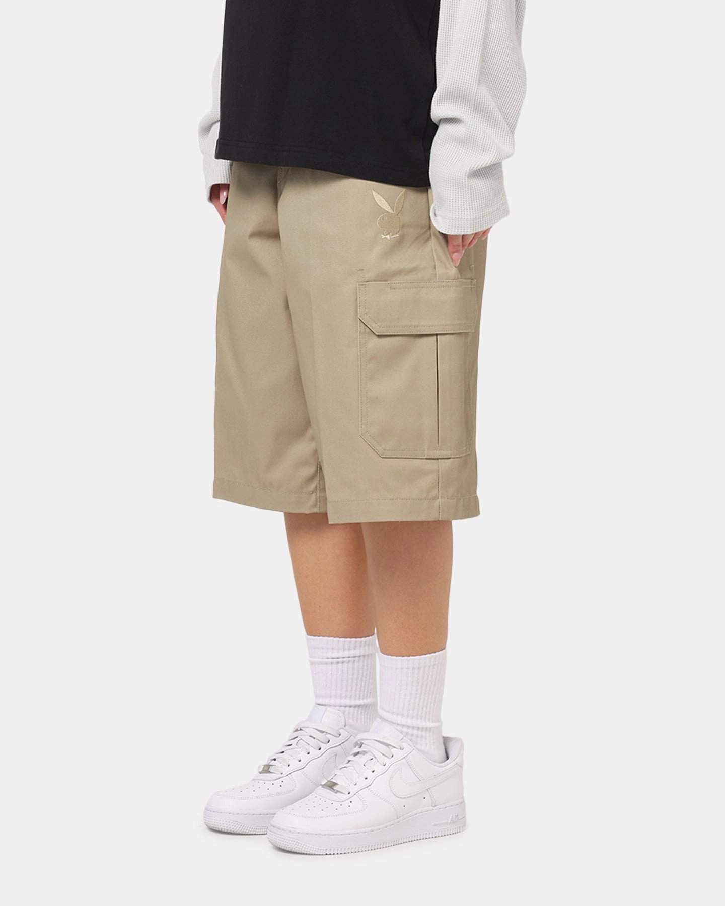 Playboy Bunny Shorts Khaki Relaxed Style Tough Wear