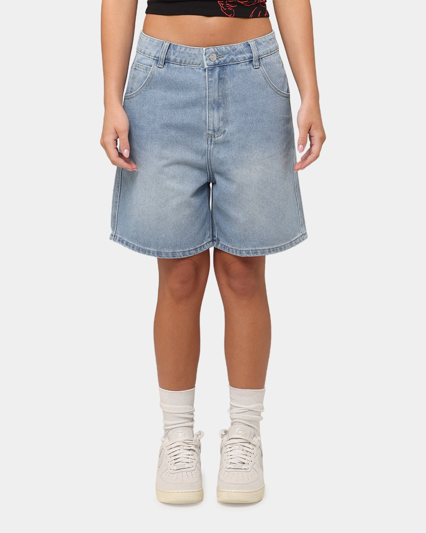 Everyday Comfort Wear X-Girl Women's Gordon Shorts Washed Blue