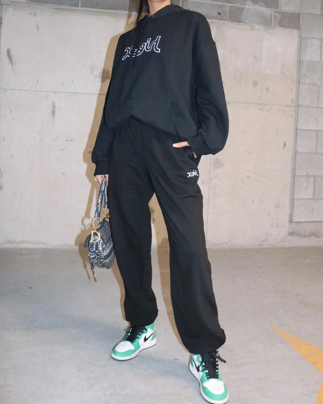 X-Girl Women's Mills Logo Track Pants Black Sophisticated Look