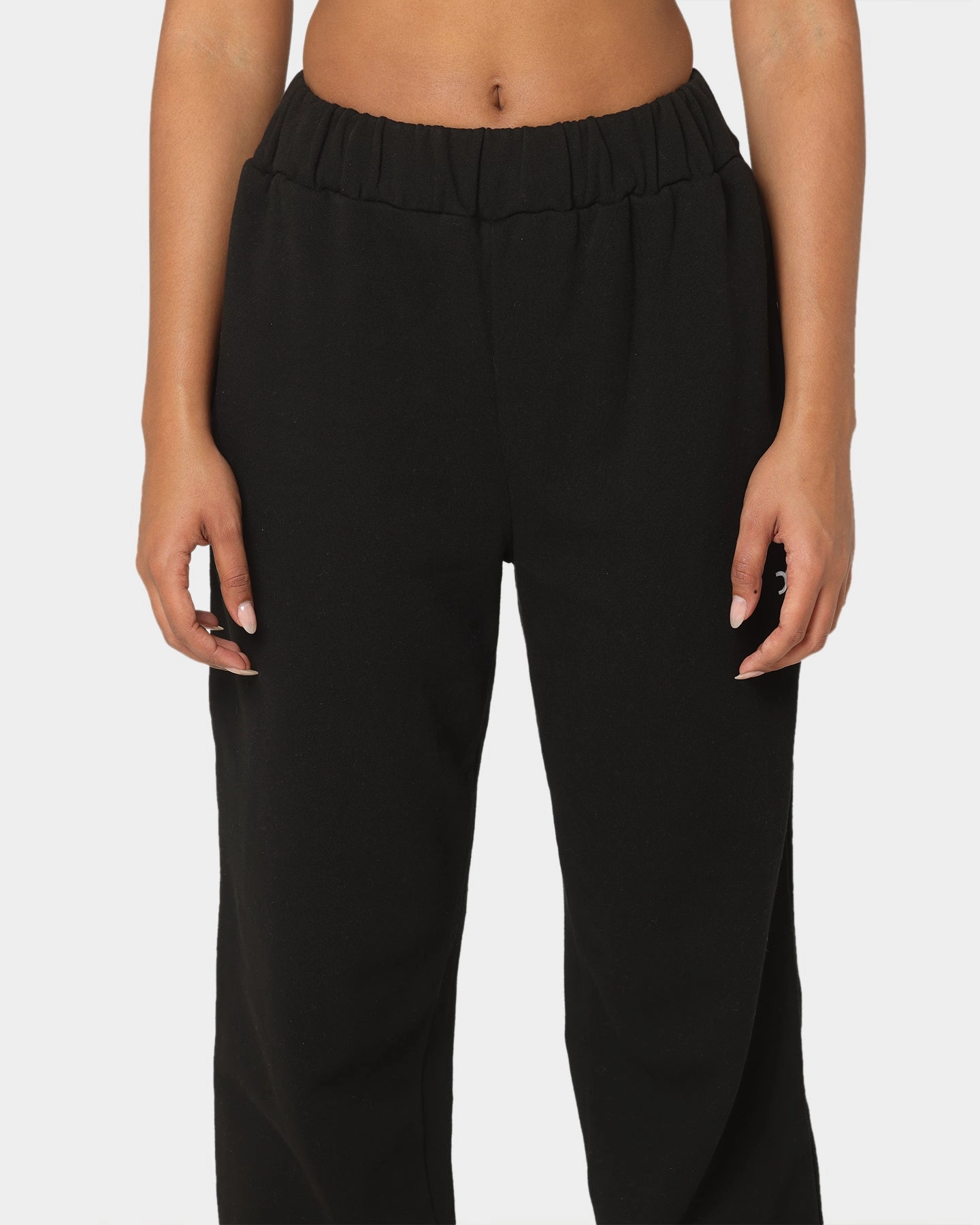 X-Girl Women's Mills Logo Track Pants Black Anti Static Lining