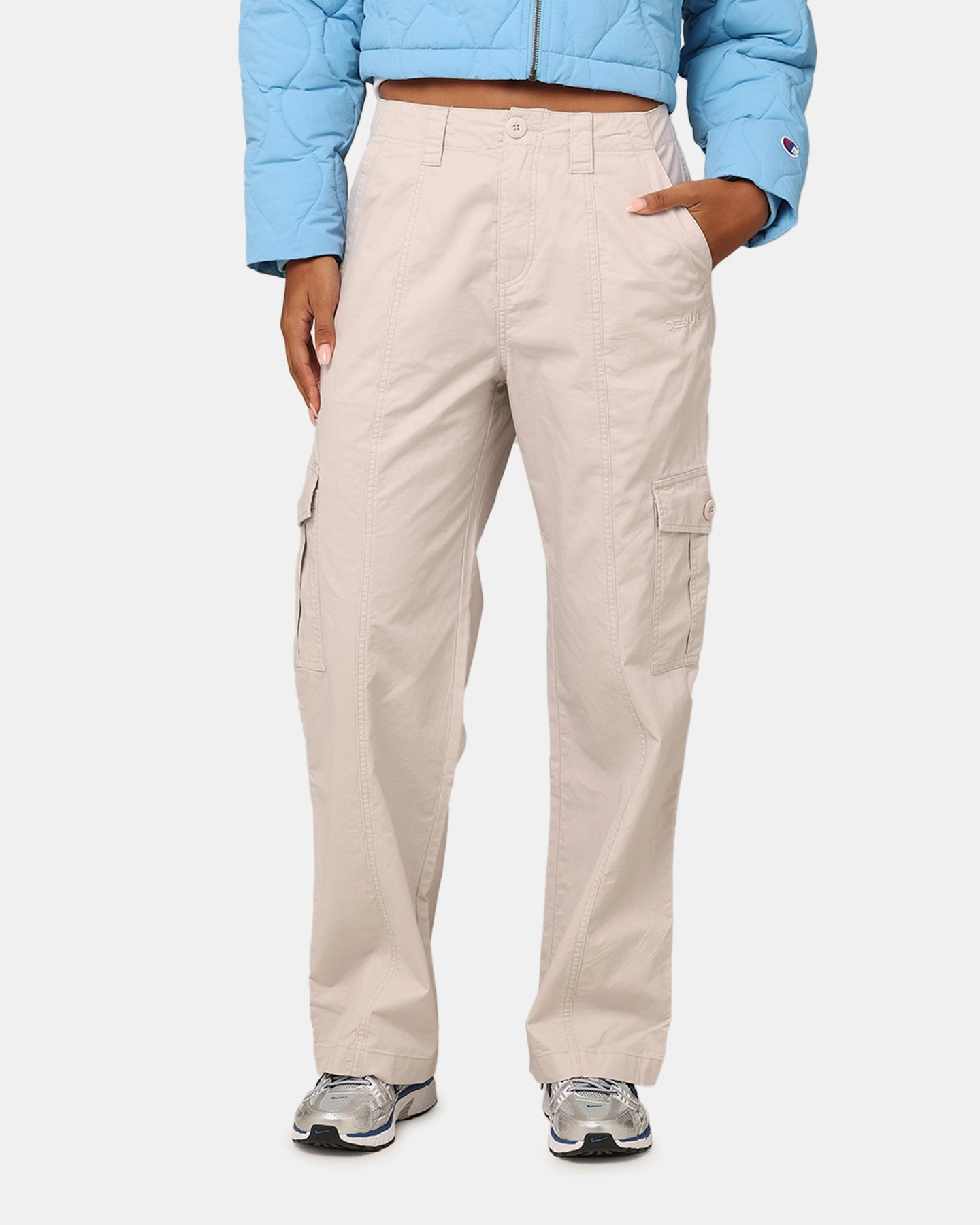 WaterproofTechnology Perfect Stretch X-Girl Work Cargo Pants White Sand