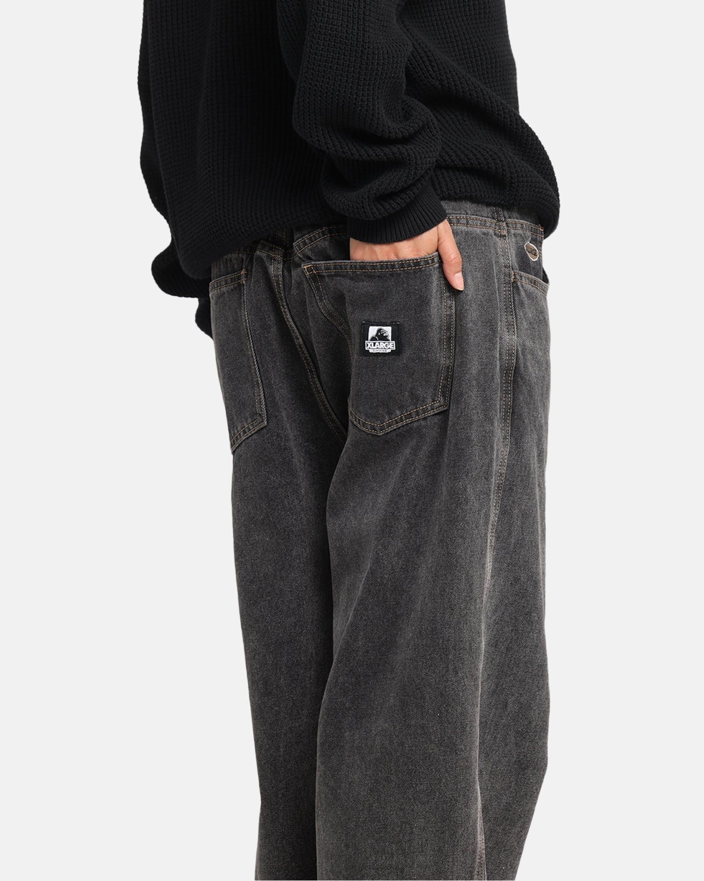X-Large Baggy Bull Denim 91 Pants Washed Black Movement Fit MoistureControlLiner