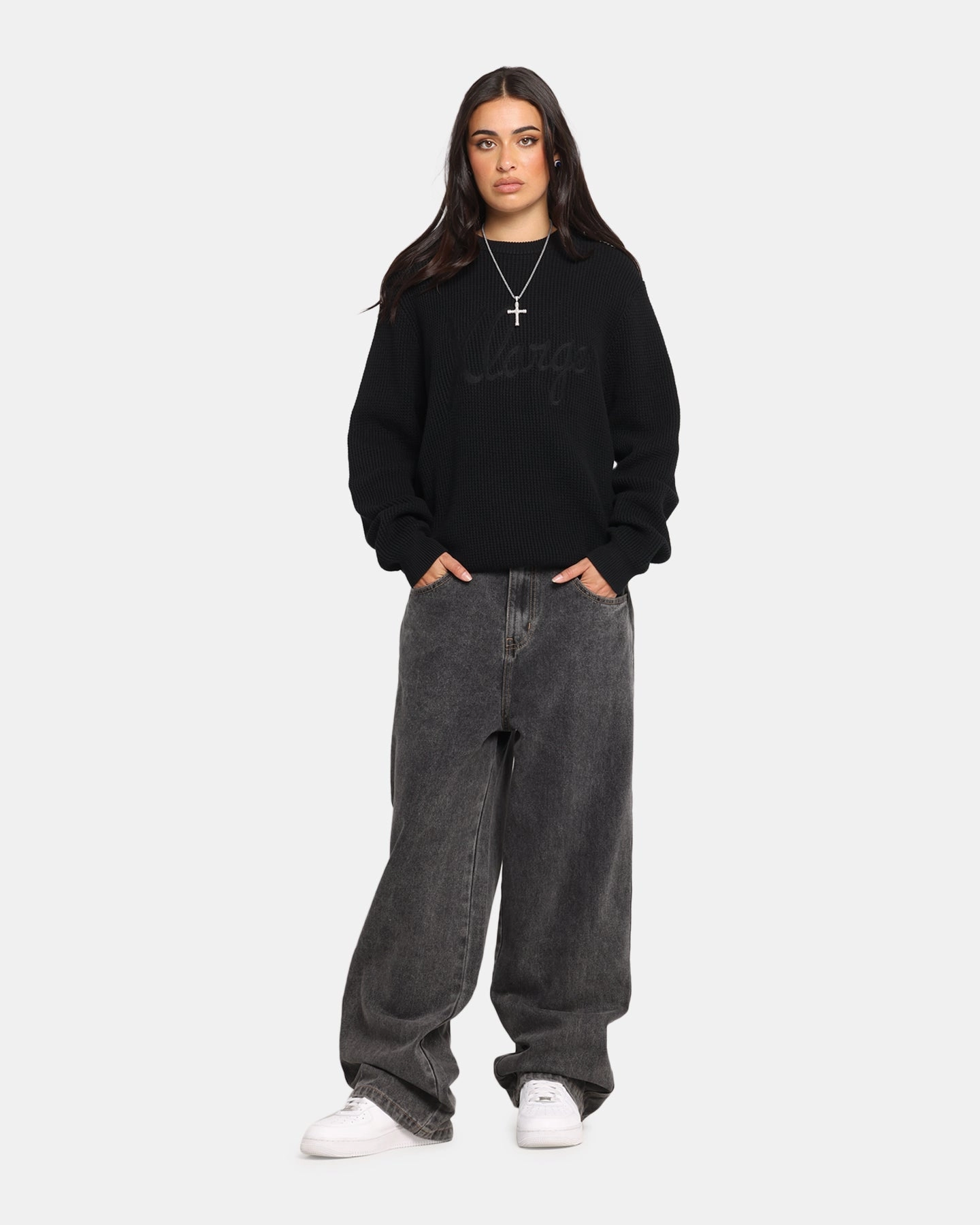 Reinforced Knees Double Stitched Seams X-Large Baggy Bull Denim 91 Pants Washed Black