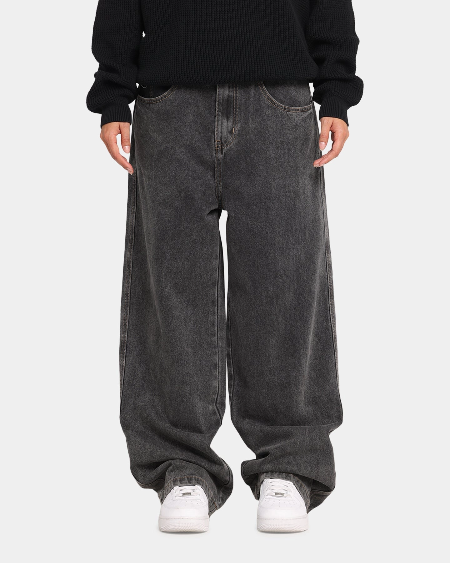 Breathable Motion Wide-leg cut X-Large Baggy Bull Denim 91 Pants Washed Black