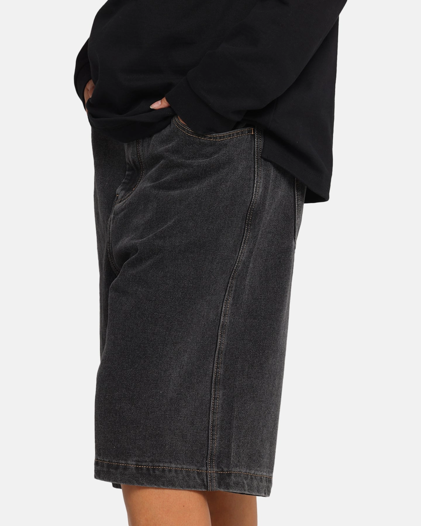 X-Large Bull Denim 91 Shorts Washed Black Relax Fit Wear Chilly Day Wear