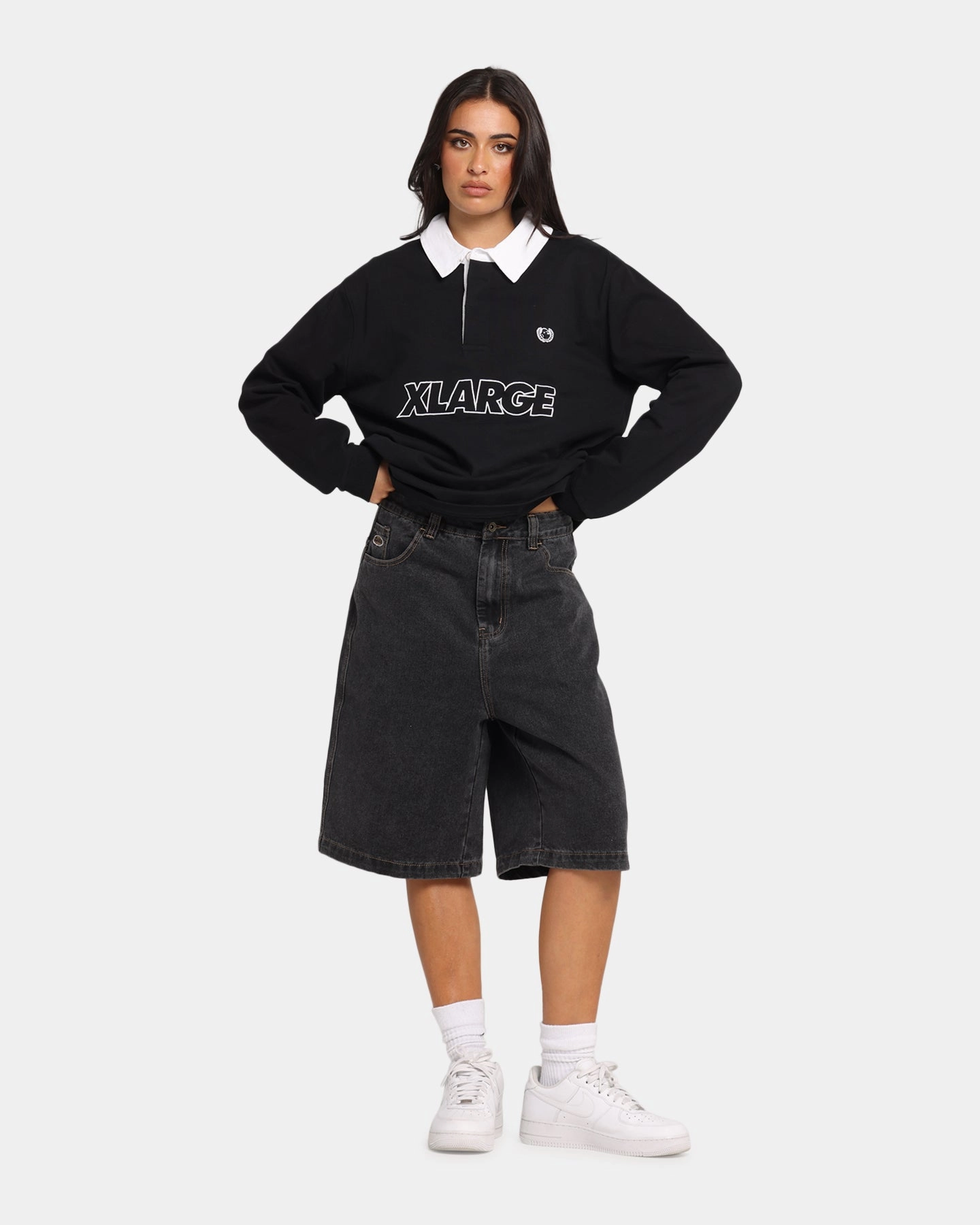 X-Large Bull Denim 91 Shorts Washed Black Easy Fit