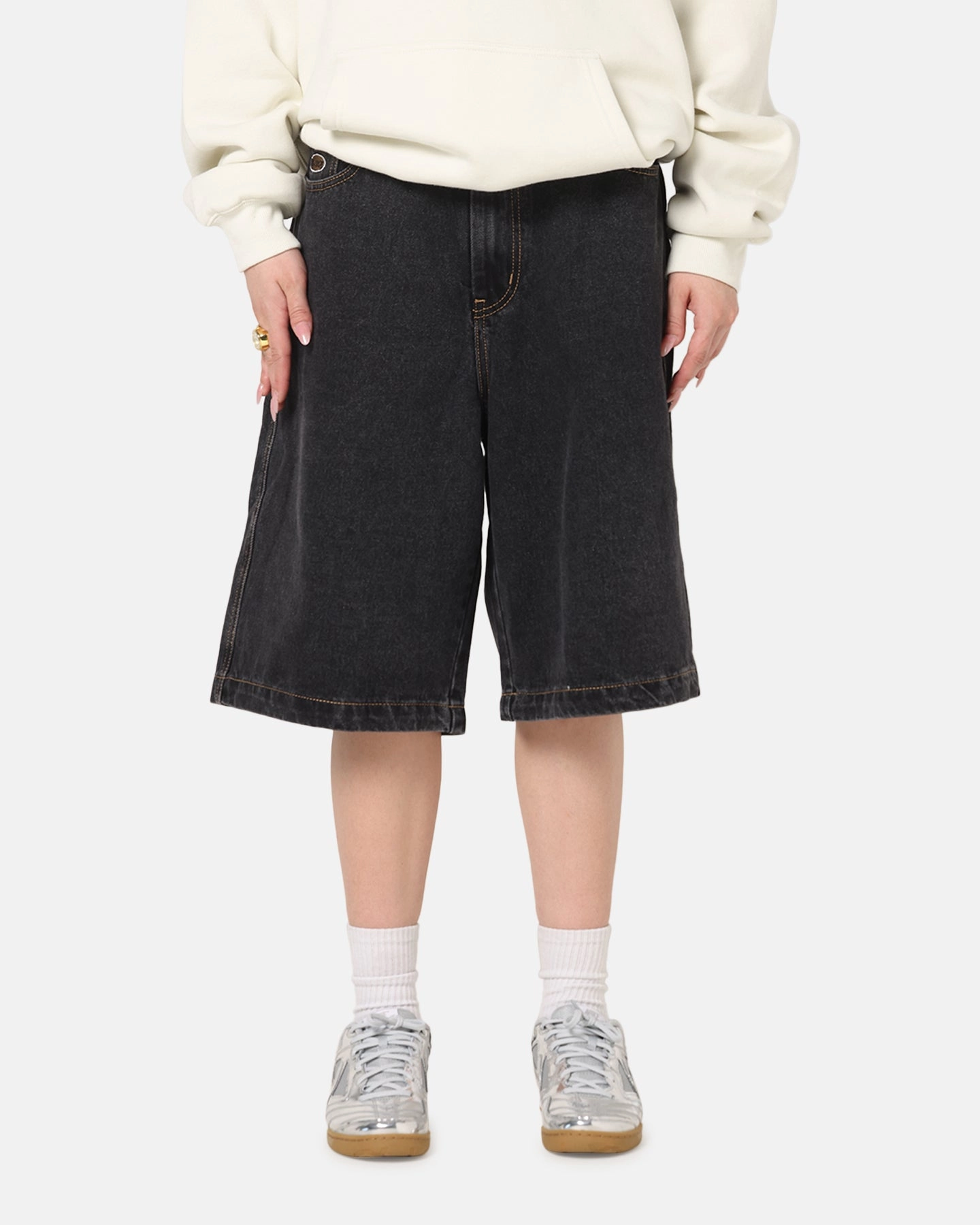 Adjustable drawstring X-Large Bull Denim 91 Shorts Washed Black