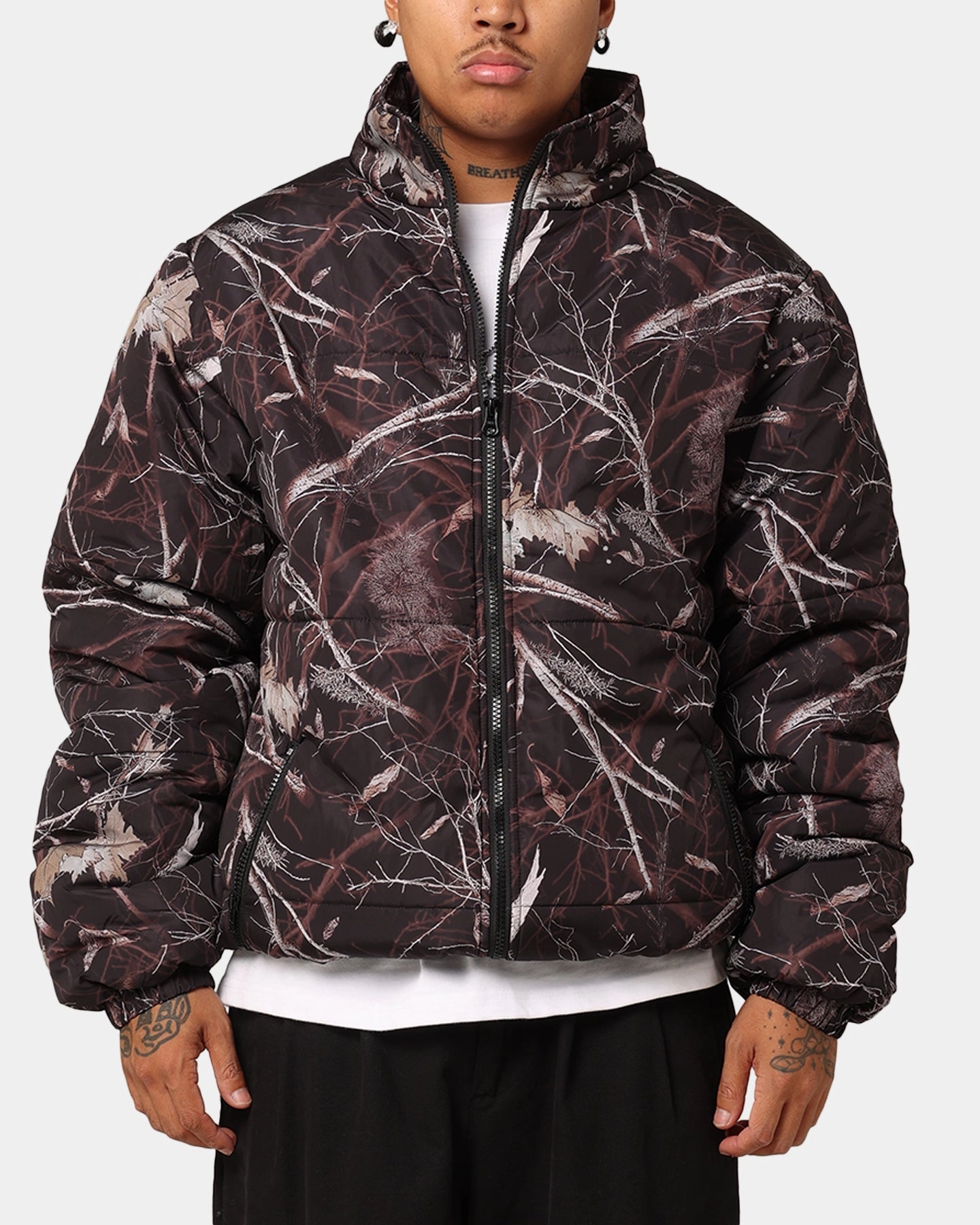 evening walk Eco Friendly X-Large Wave Dye Puffer Jacket Dark Camo