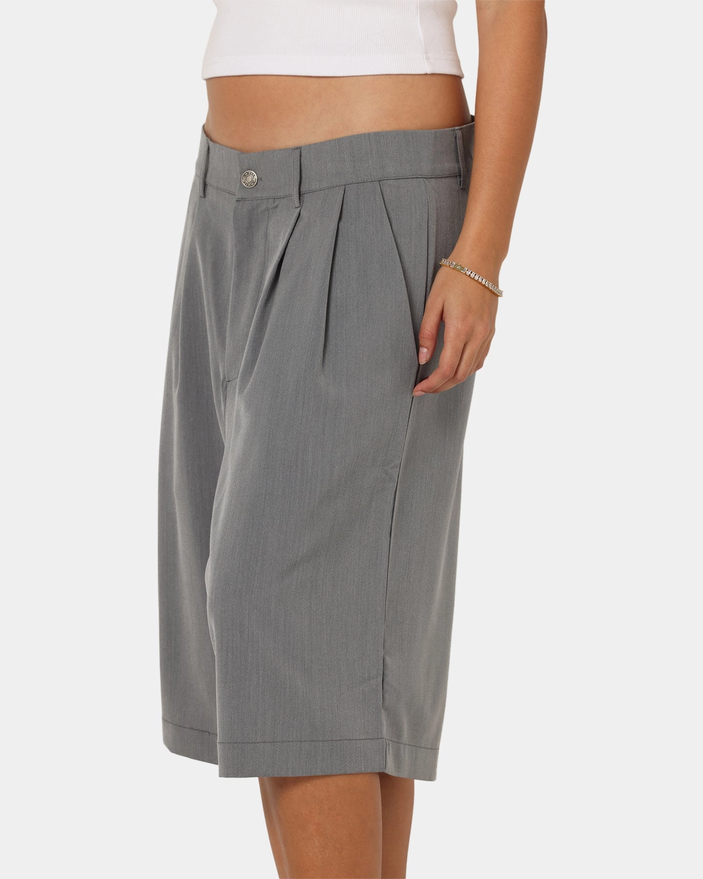 Fashion Layer City Wear XXIII Baggy Pleated Shorts Grey