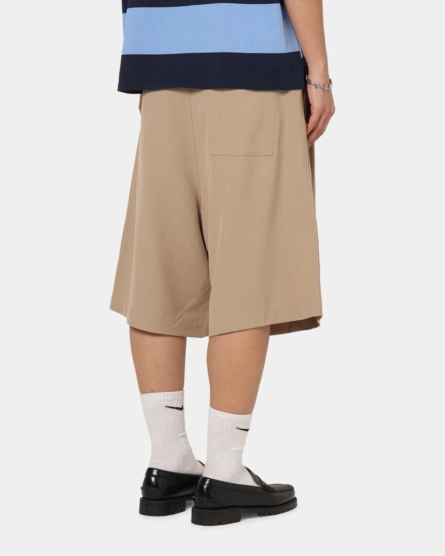 XXIII Baggy Pleated Shorts Tan Breathable Base
