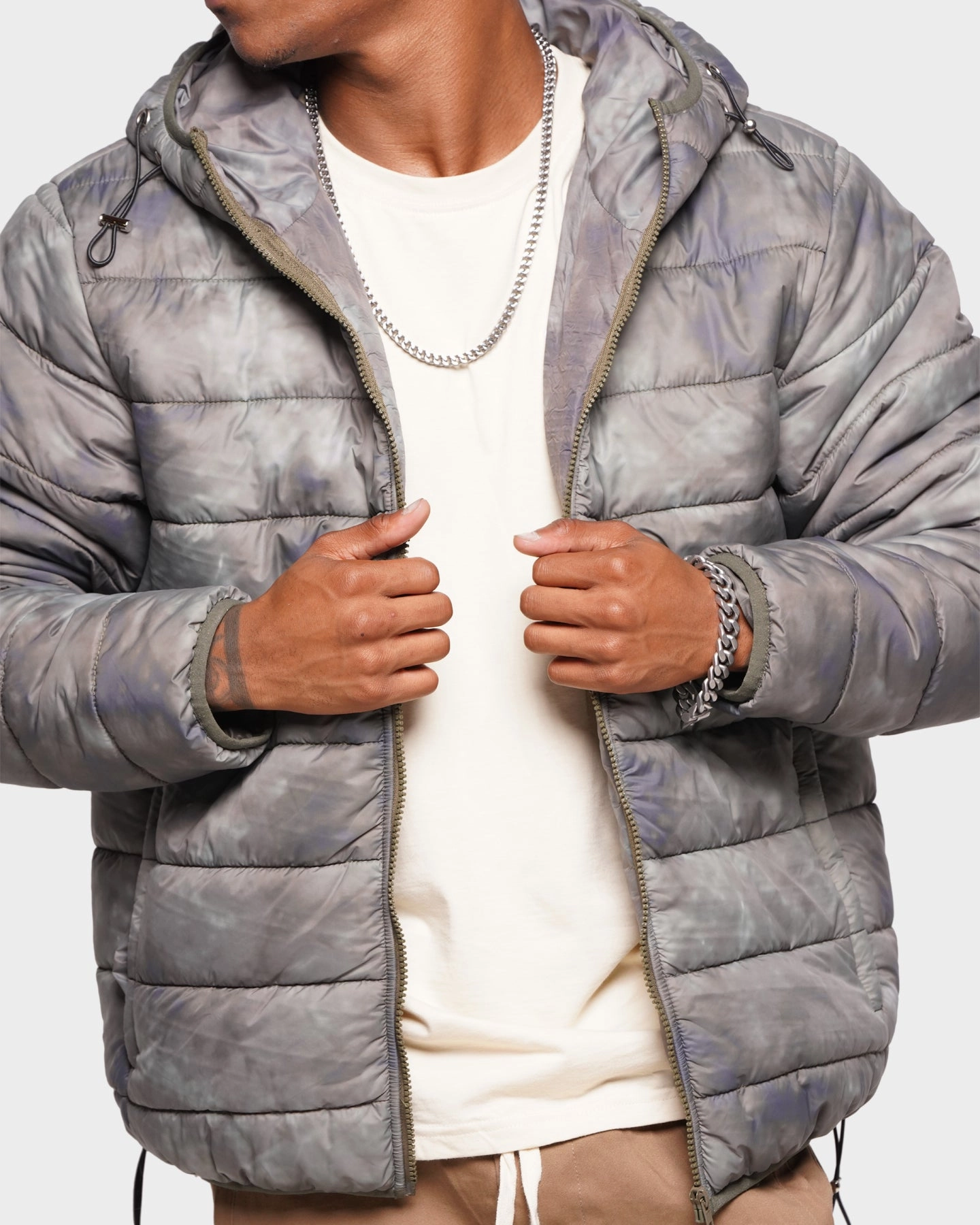 XXIII Camo Puffer Jacket Camo beach scene