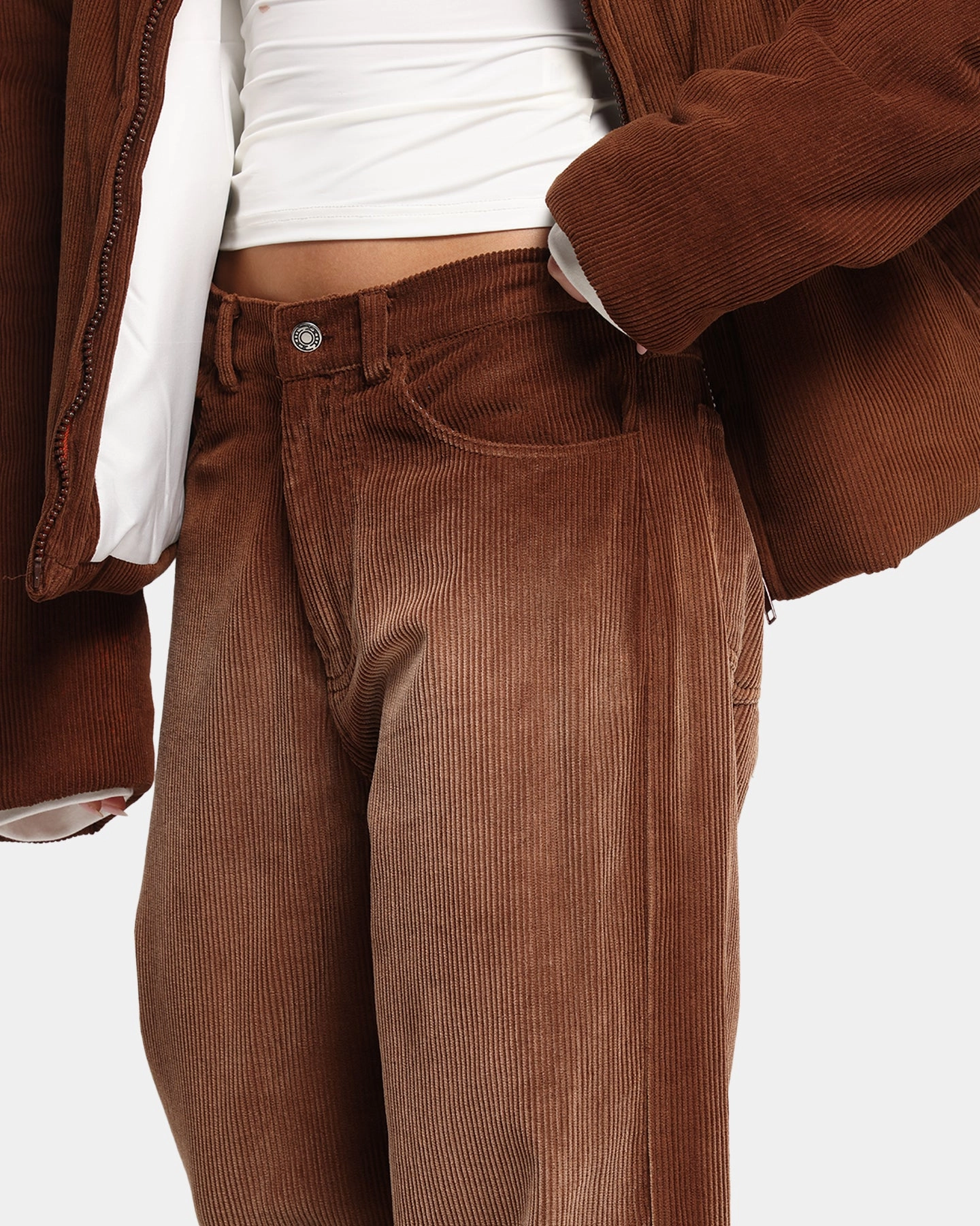 XXIII Corduroy Wash Pants Brown Comfort Wearable