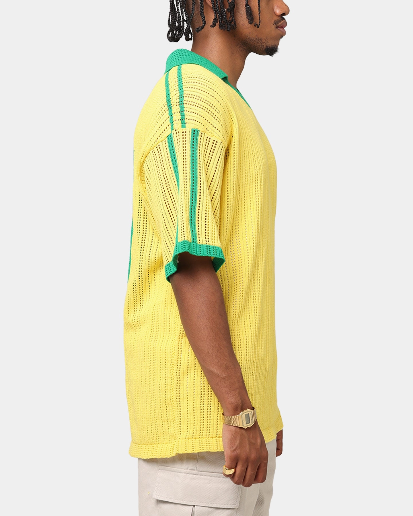 XXIII Knit Jersey Yellow/Green Yarn Dye Pattern