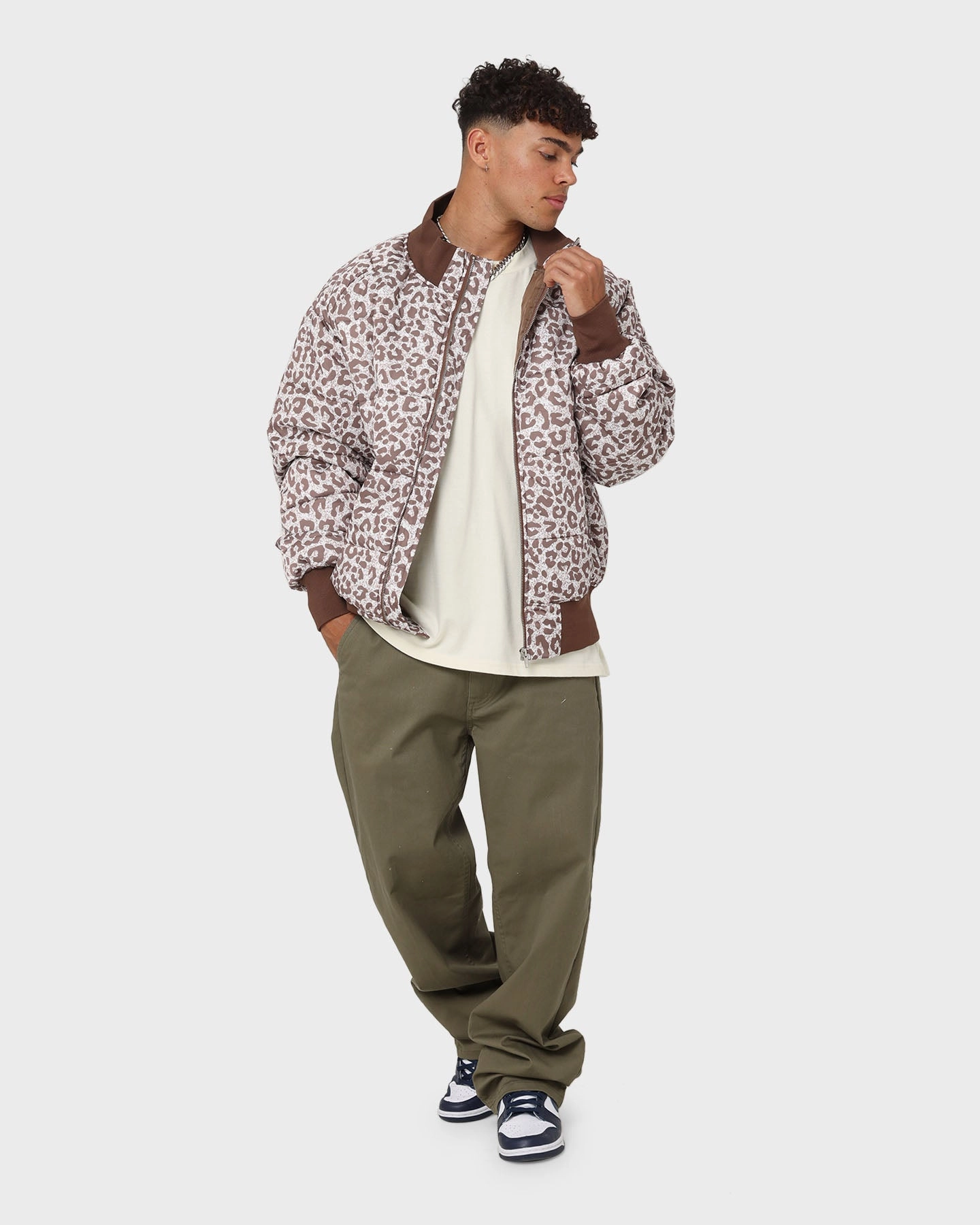XXIII Leopard Print Puffer Jacket Leopard Warning