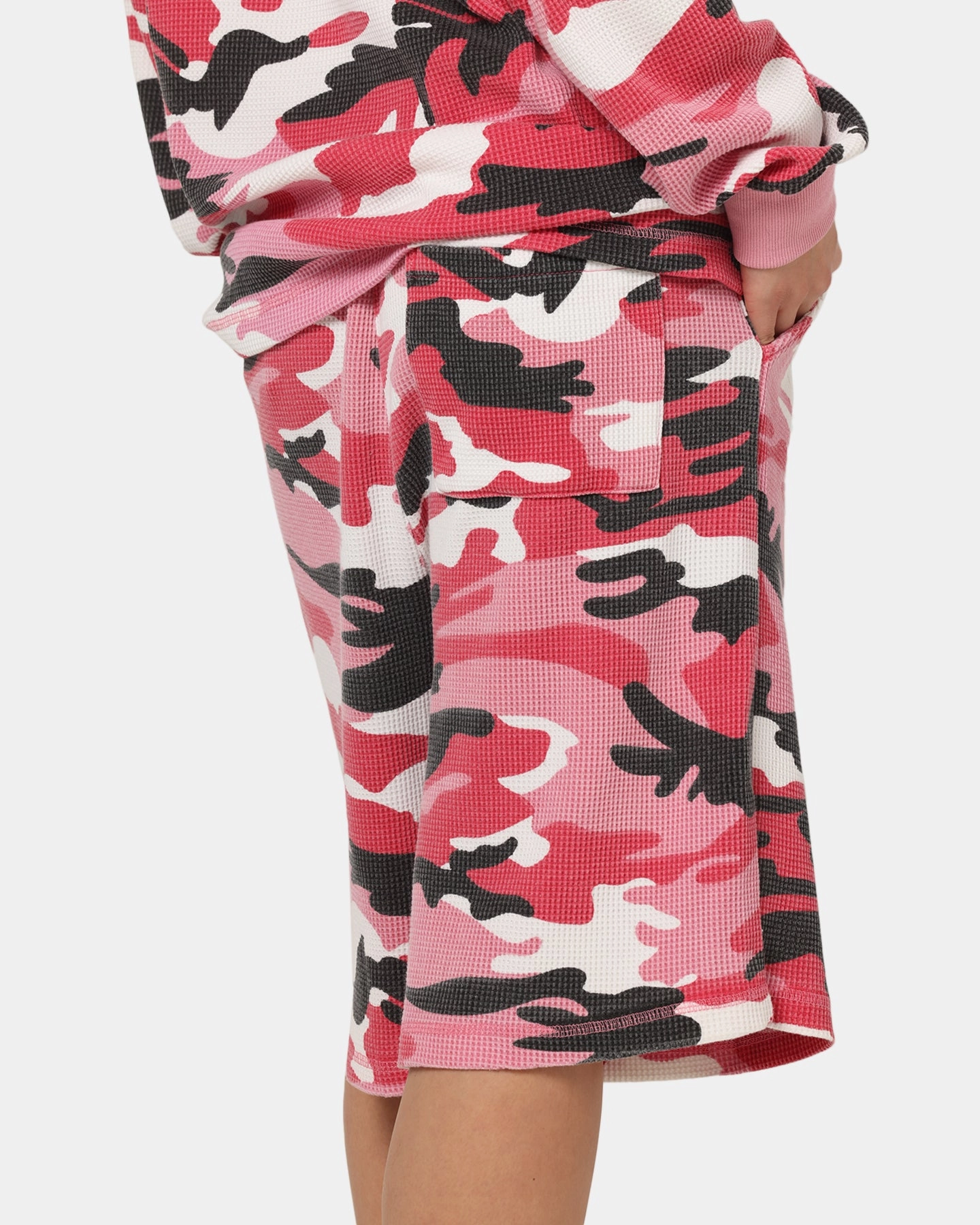 XXIII Printed Thermal Shorts Pink Camo Wrinkle Resistant Finish Sporty Fit Design