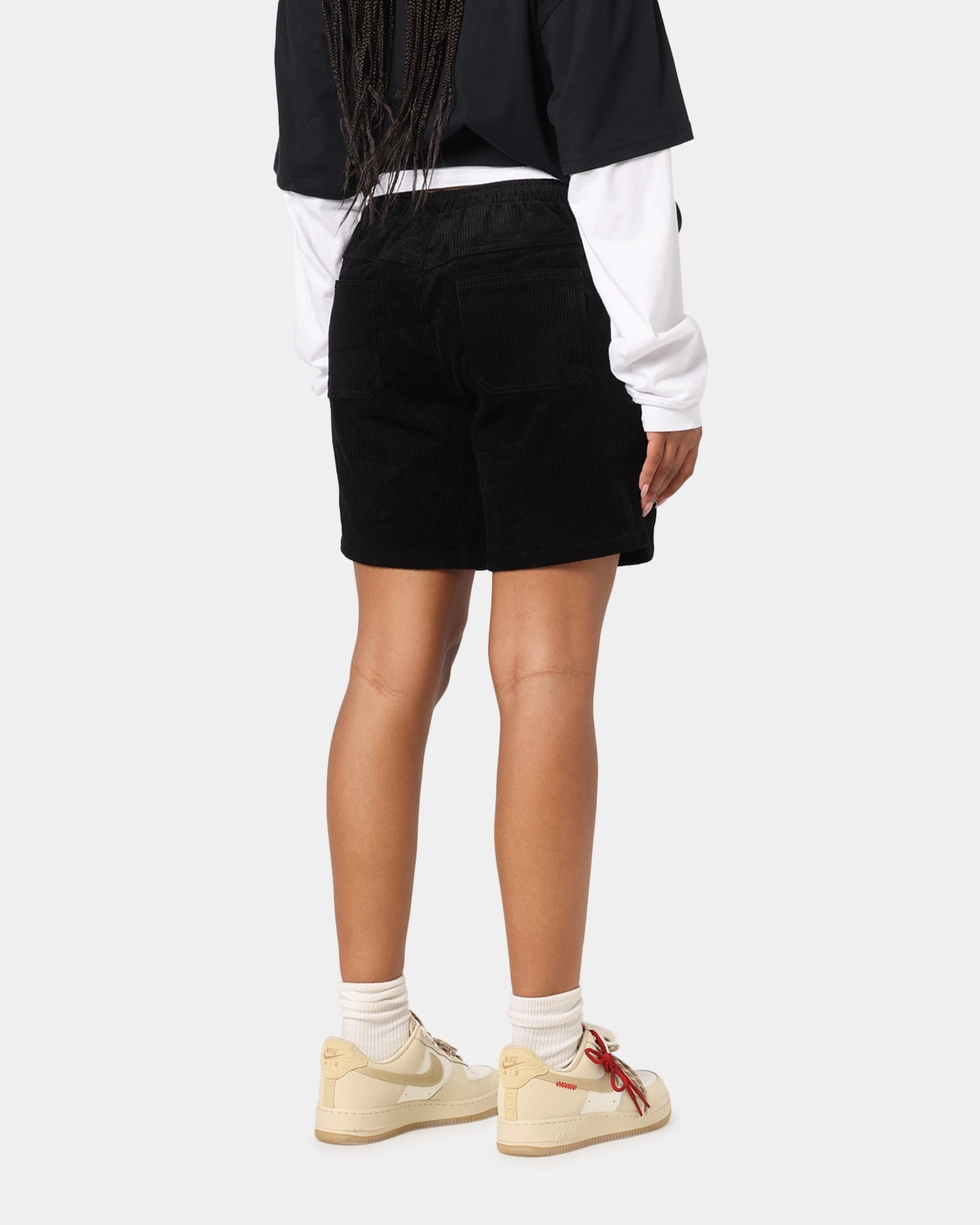 XXIII Riven Cord Shorts Black Convertible legs Stretch Support
