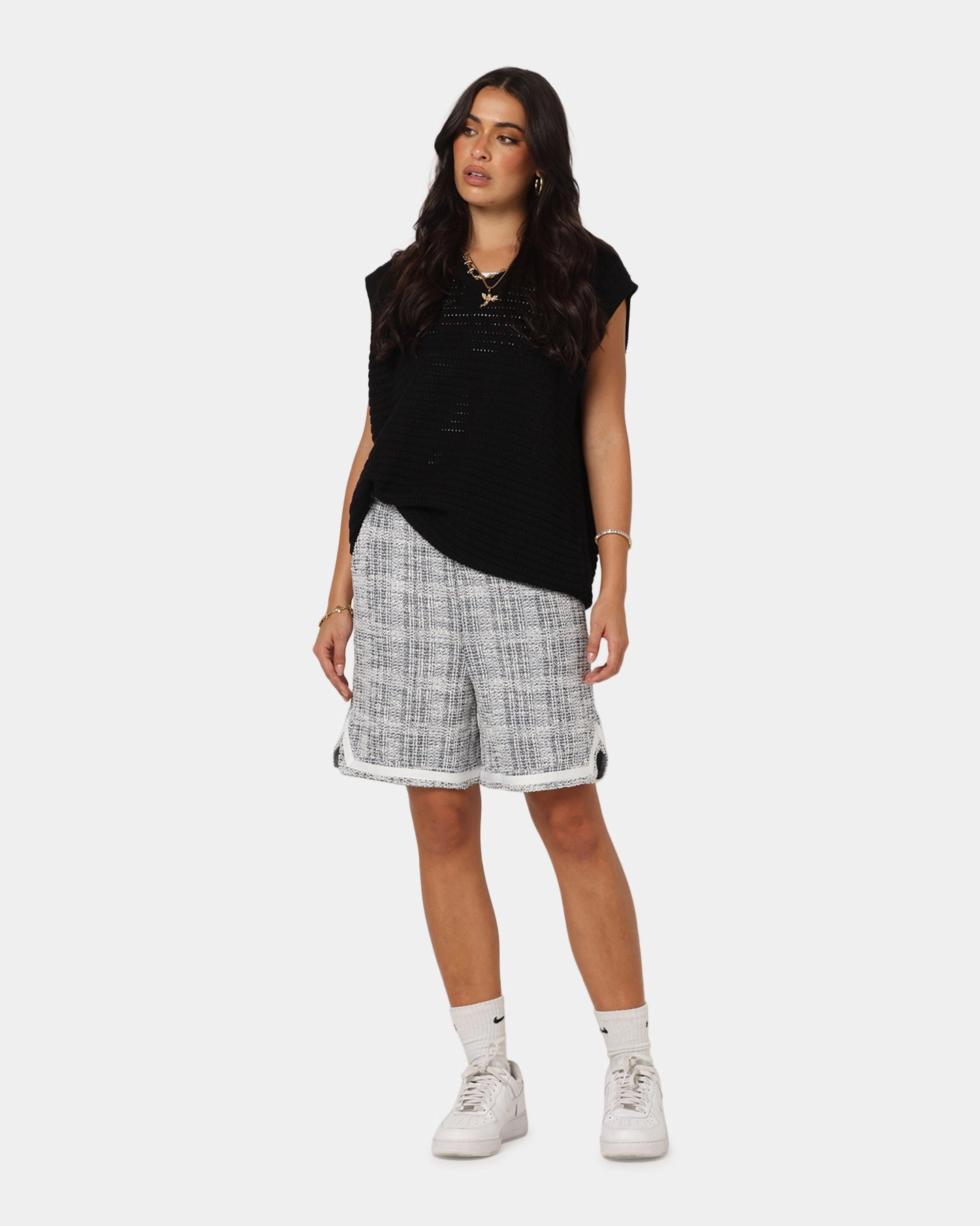 smooth zipper XXIII Textured Ball Shorts Navy/Cream