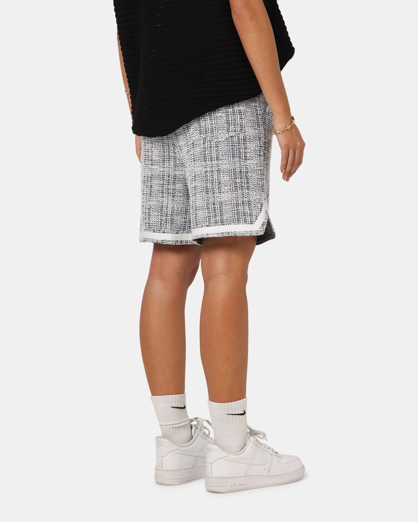 hypoallergenic material XXIII Textured Ball Shorts Navy/Cream