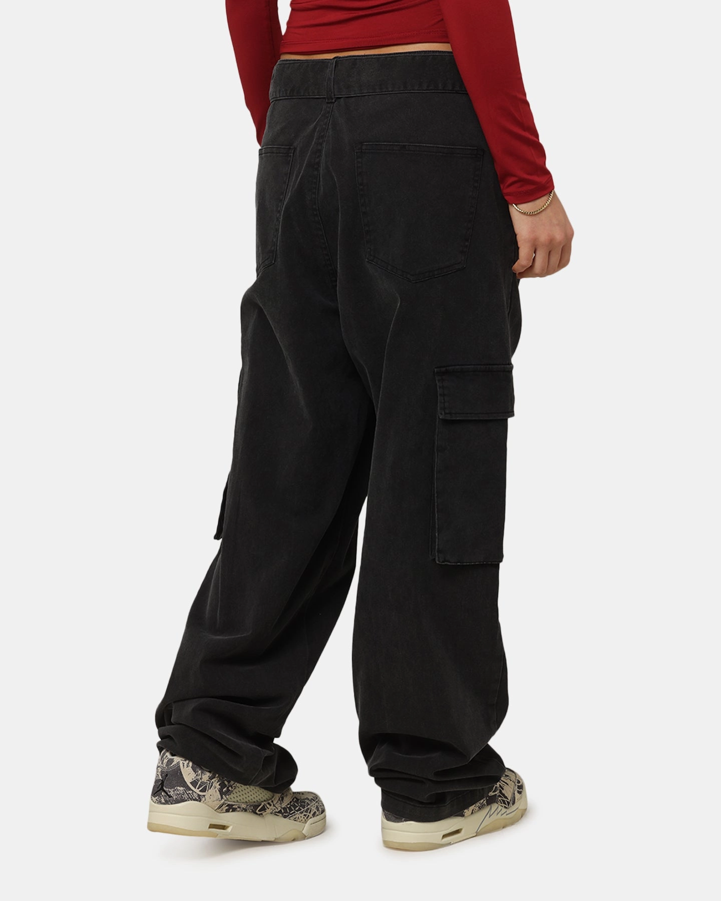 XXIII Tie Up Cargo Pants Washed Black Active Motion