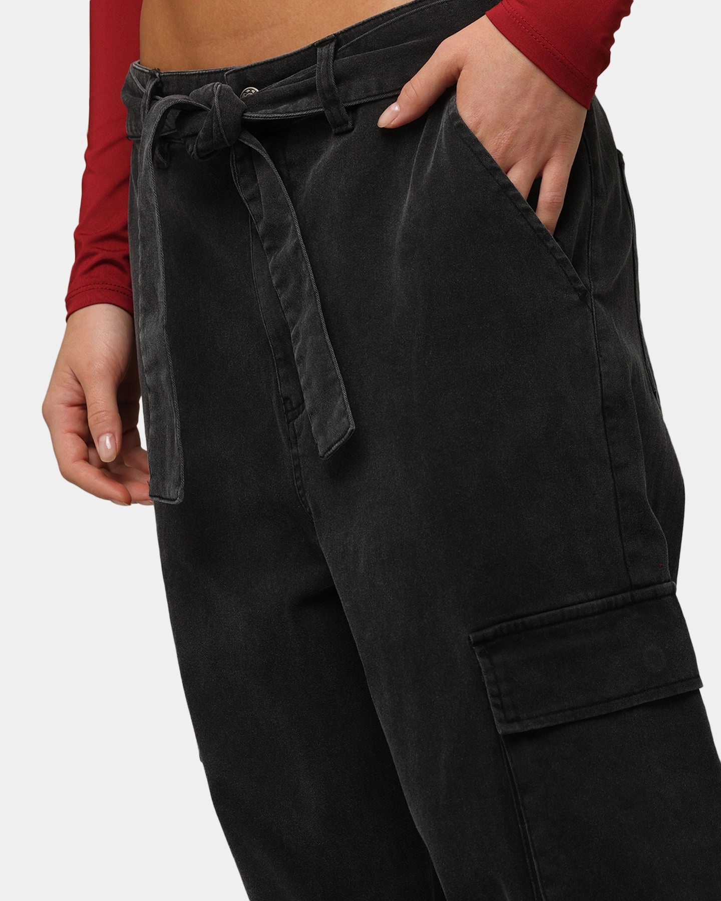 Work Ready XXIII Tie Up Cargo Pants Washed Black
