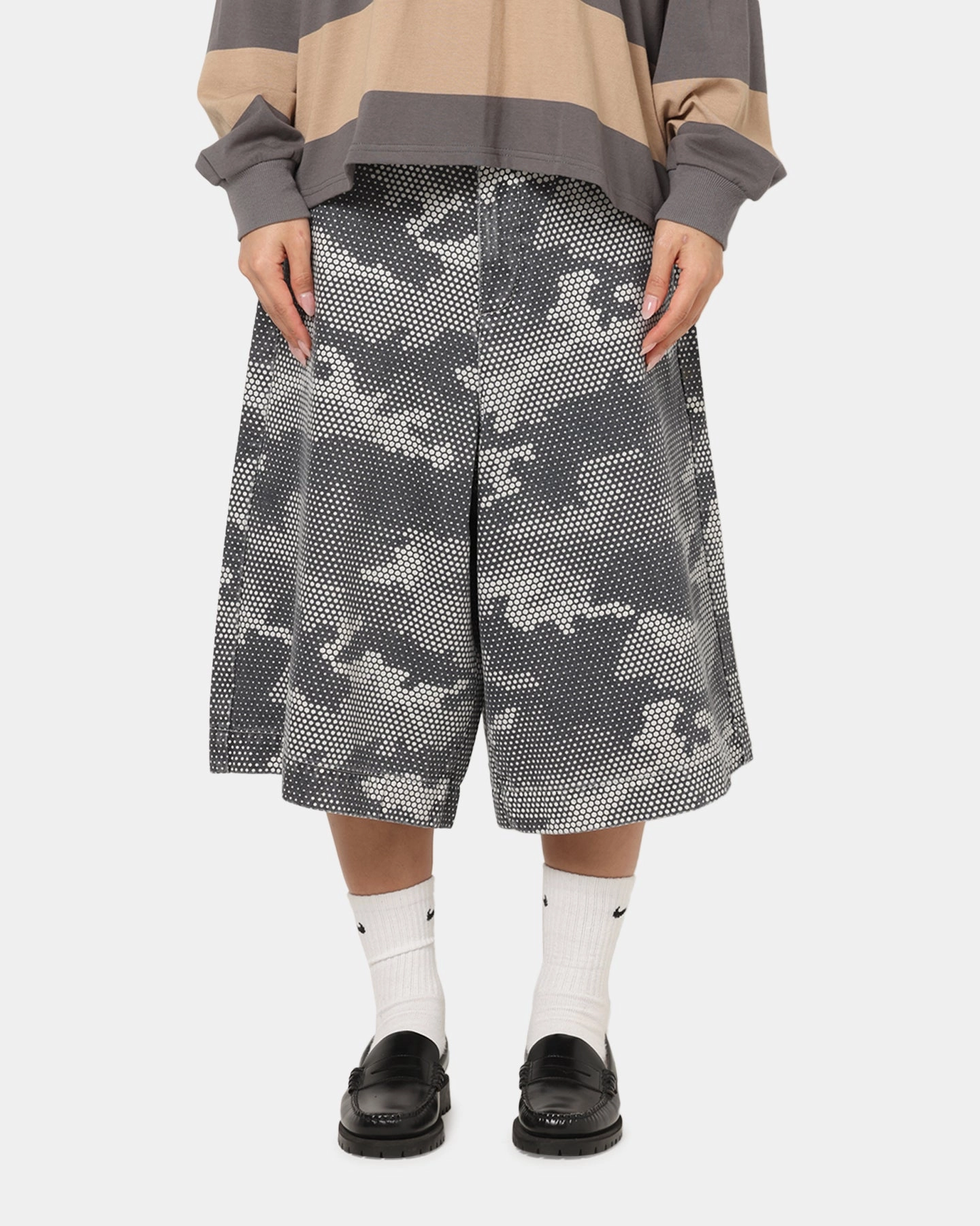 Cooling Fabric XXIII Wide Leg Denim Shorts Digi Camo