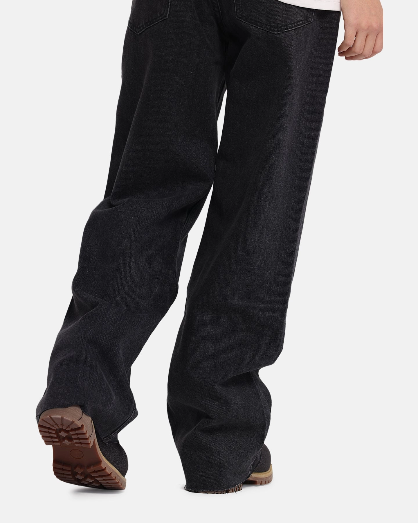 XXIII Women's Baggy Jeans Washed Black Cotton comfort