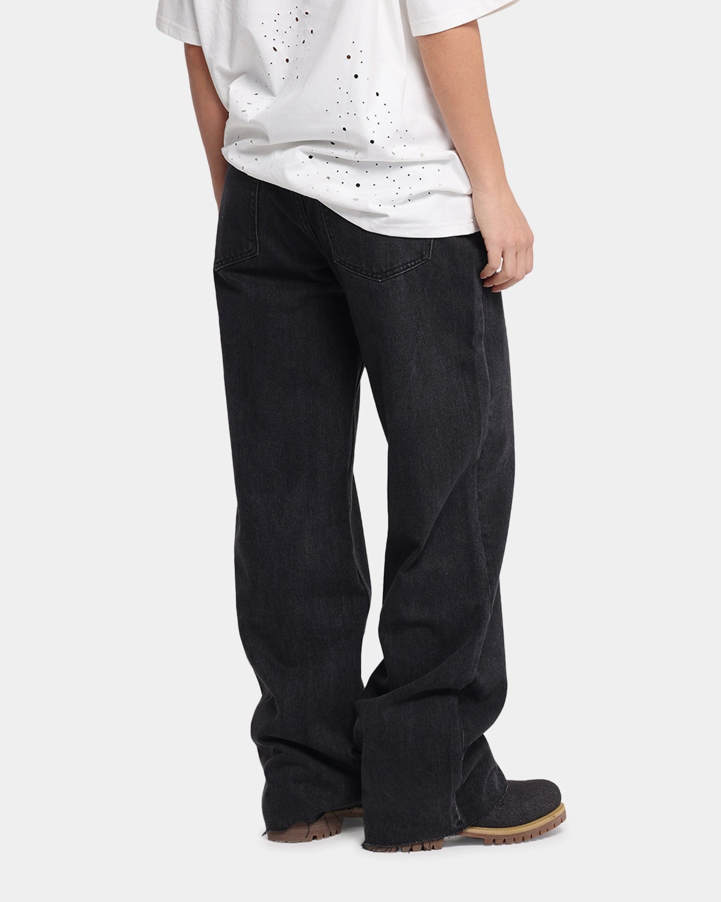 XXIII Women's Baggy Jeans Washed Black Sport Flex Relaxed Fit