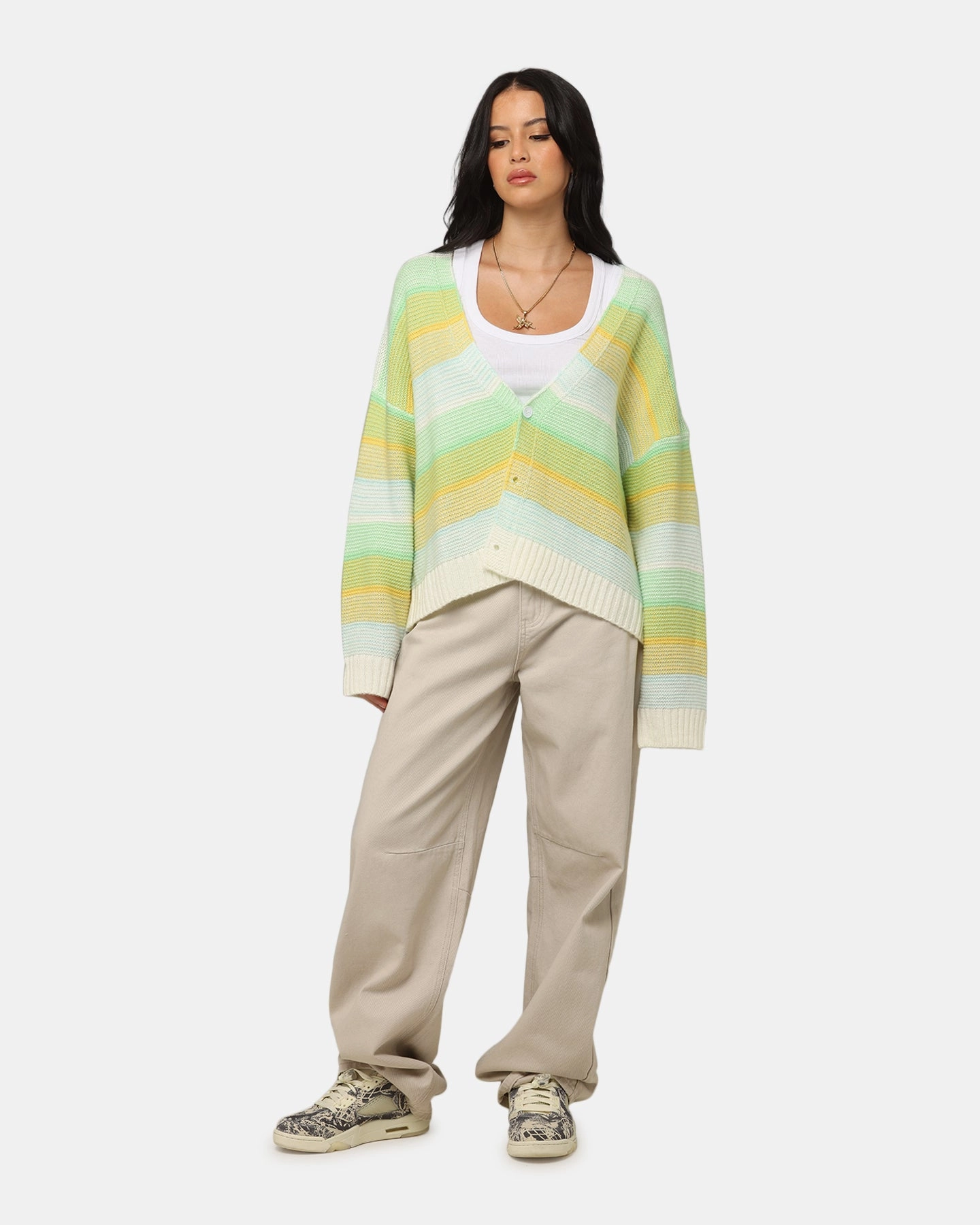 XXIII Women's Buckle Baggy Jeans Sand Flexible Movement