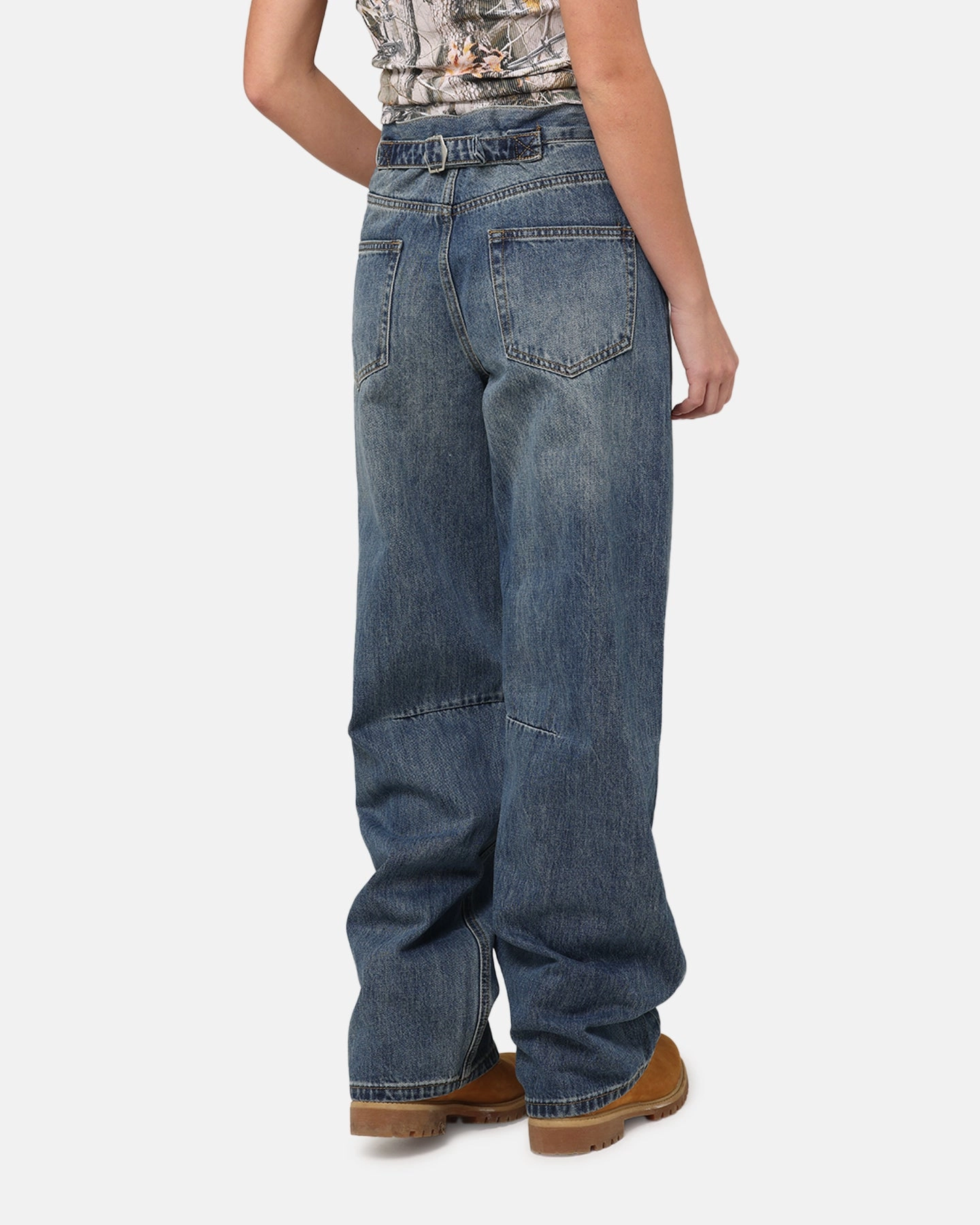 XXIII Women's Buckle Baggy Jeans Vintage Blue Everyday Wear