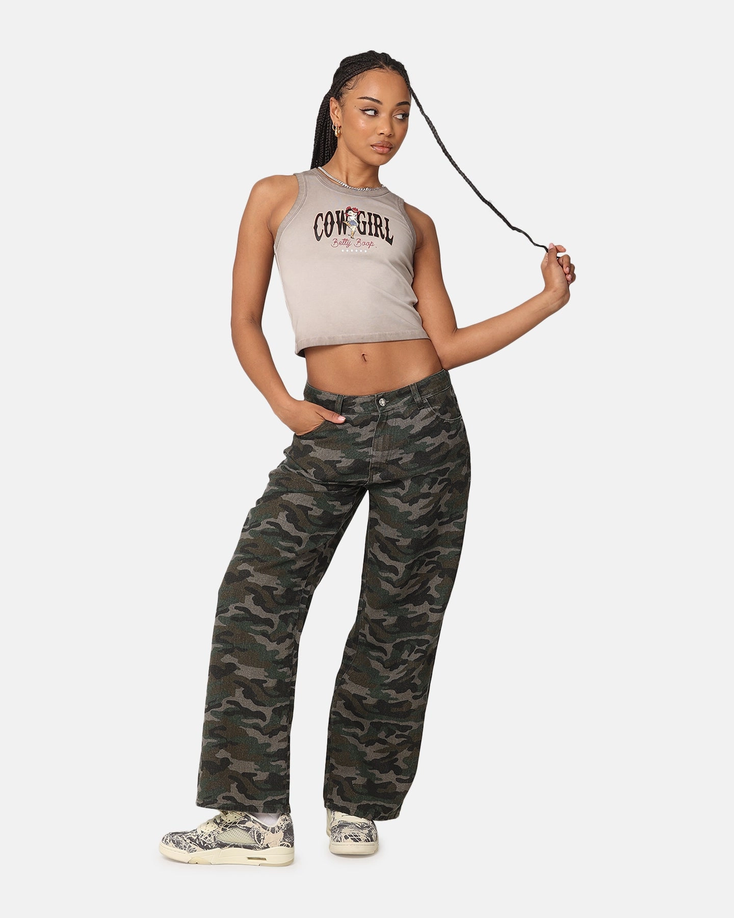 Minimal Waist HighWaistSupport XXIII Women's Camo Wide Leg Jeans Camo