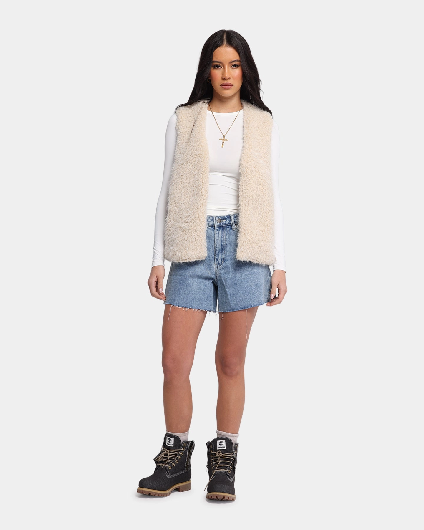 Durable Fit XXIII Women's High Cut A-Line Denim Shorts Blue Denim