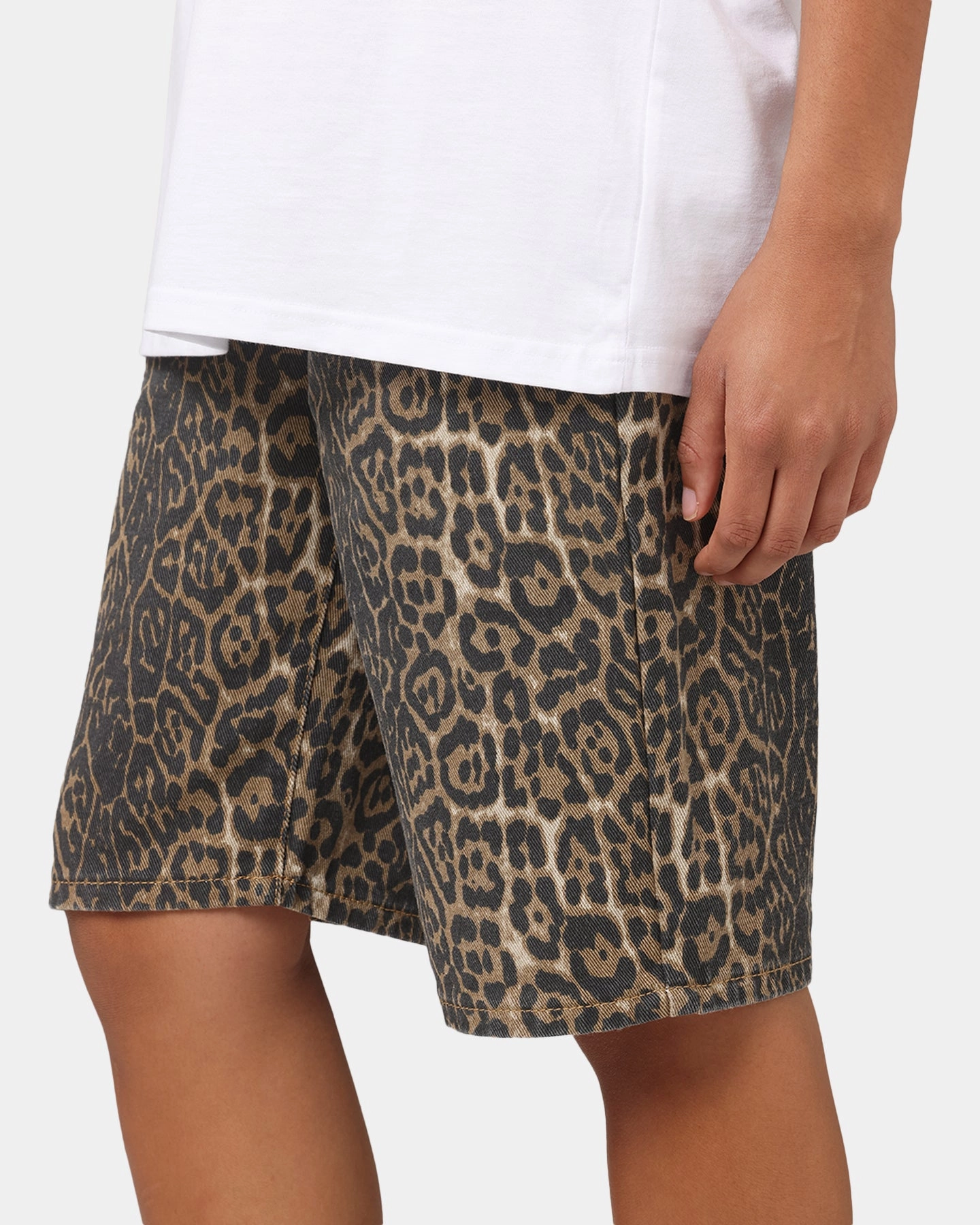 XXIII Women's Leopard Wide Leg Jorts Leopard Versatile Waist