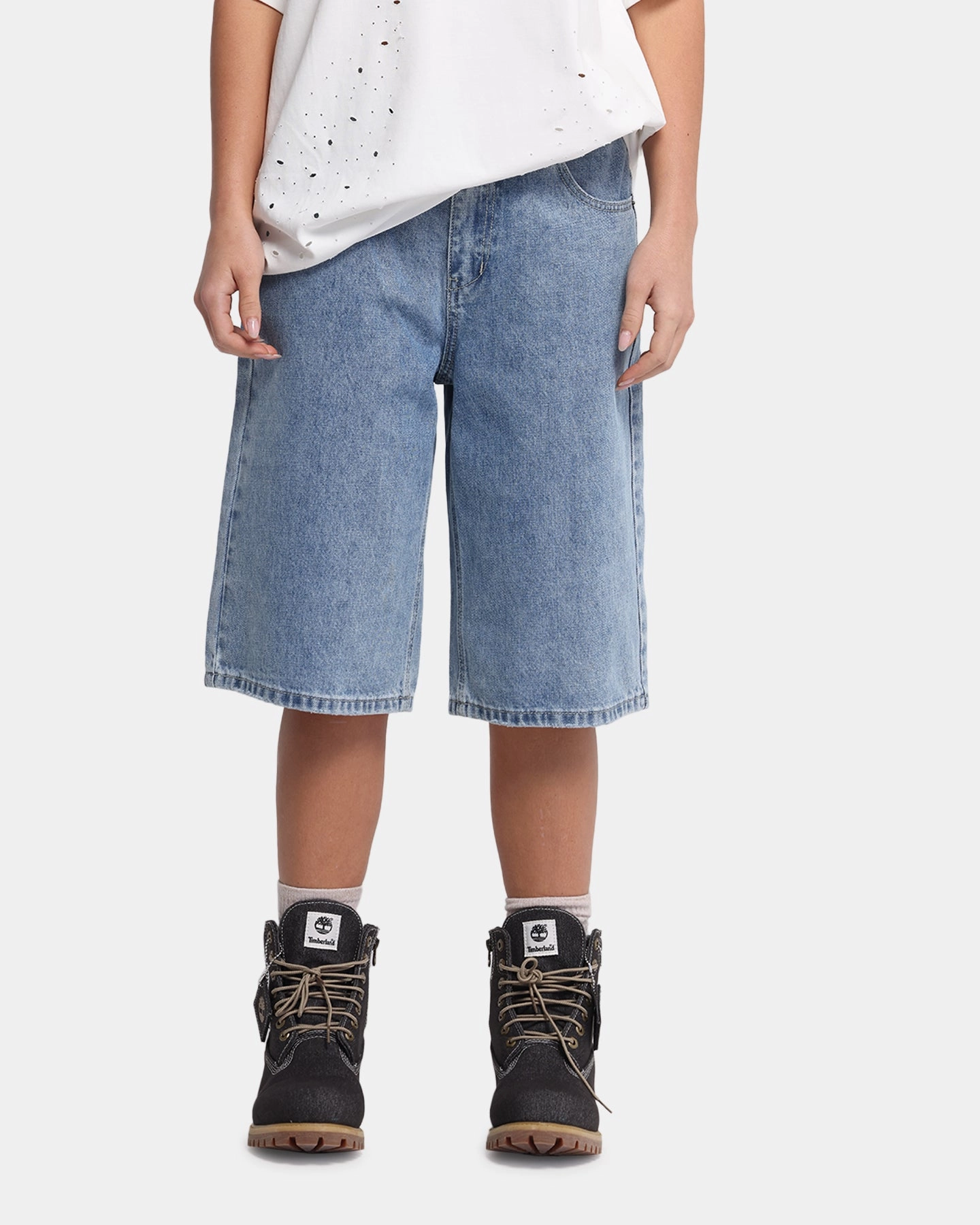 Soft Brush Lining Comfort Wear XXIII Women's Low Rider Jorts Blue Denim