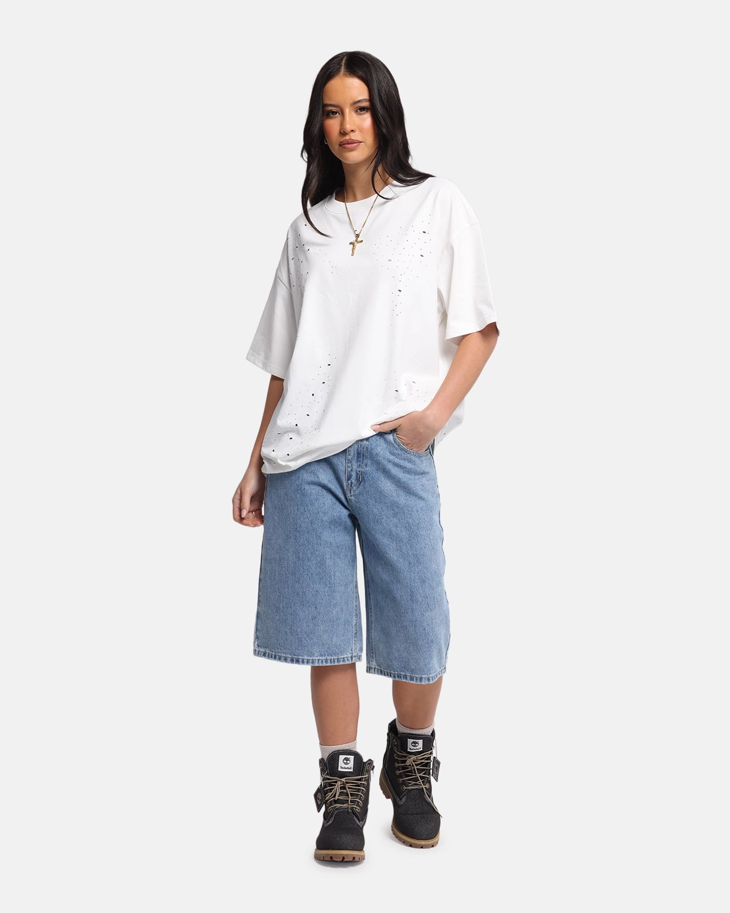 Hip Friendly Pockets XXIII Women's Low Rider Jorts Blue Denim