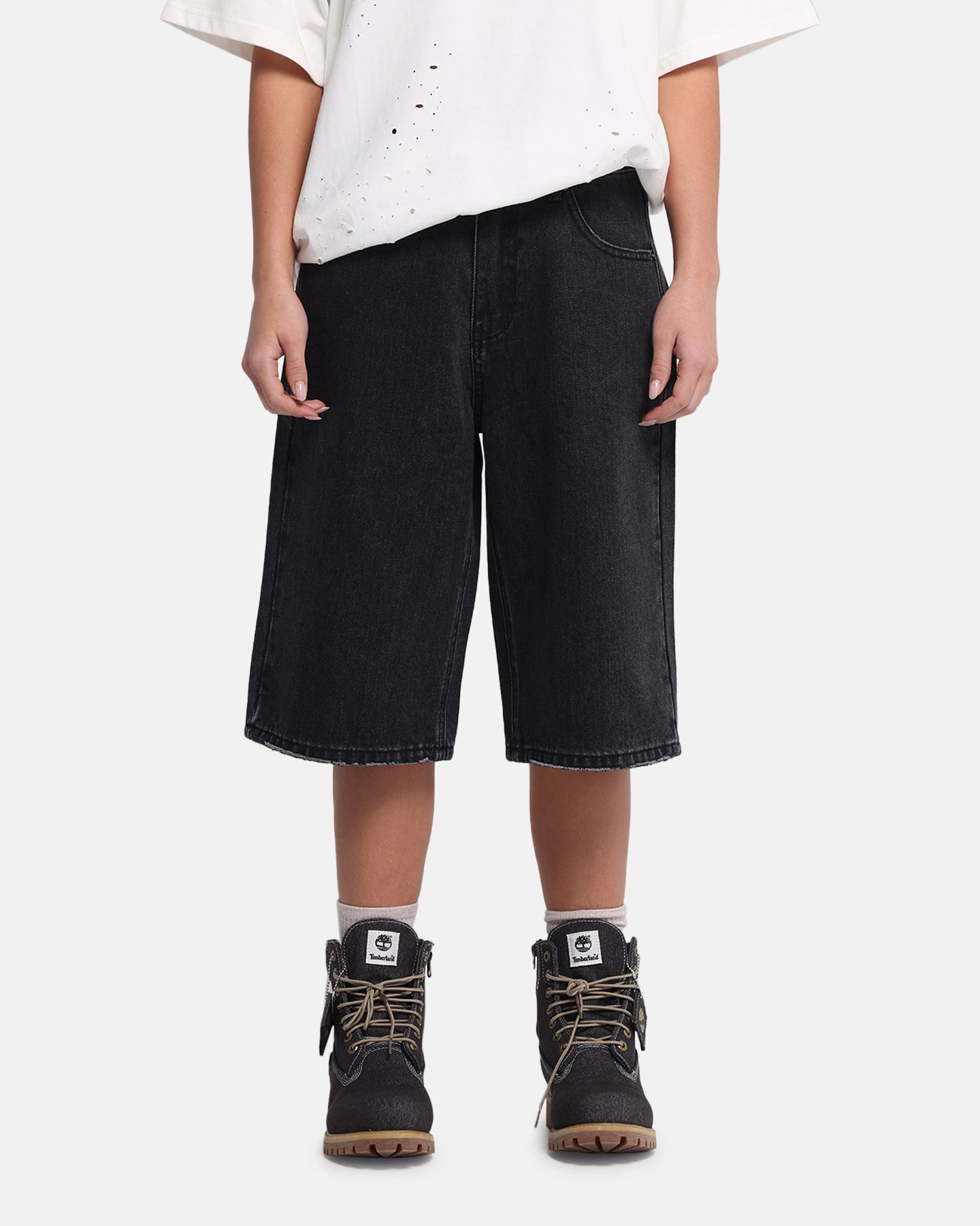 XXIII Women's Low Rider Jorts Washed Black Hygienic Coating Sport Performance