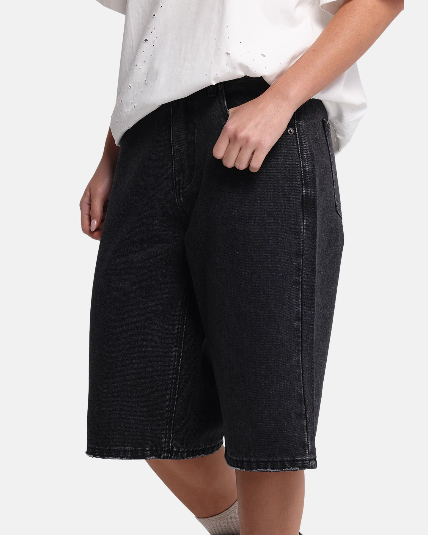 High Durability Thread Four Way Stretch XXIII Women's Low Rider Jorts Washed Black