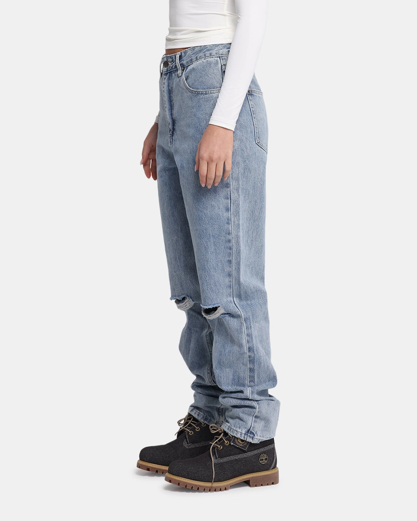 XXIII Women's Straight Leg Jeans Blue Denim Breathable Motion Body Fit