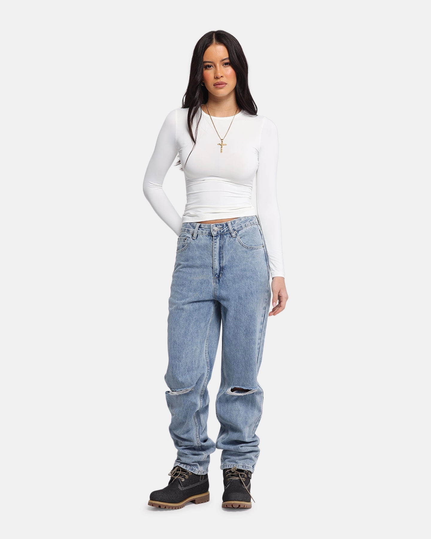 XXIII Women's Straight Leg Jeans Blue Denim Temperature Regulating Fabric
