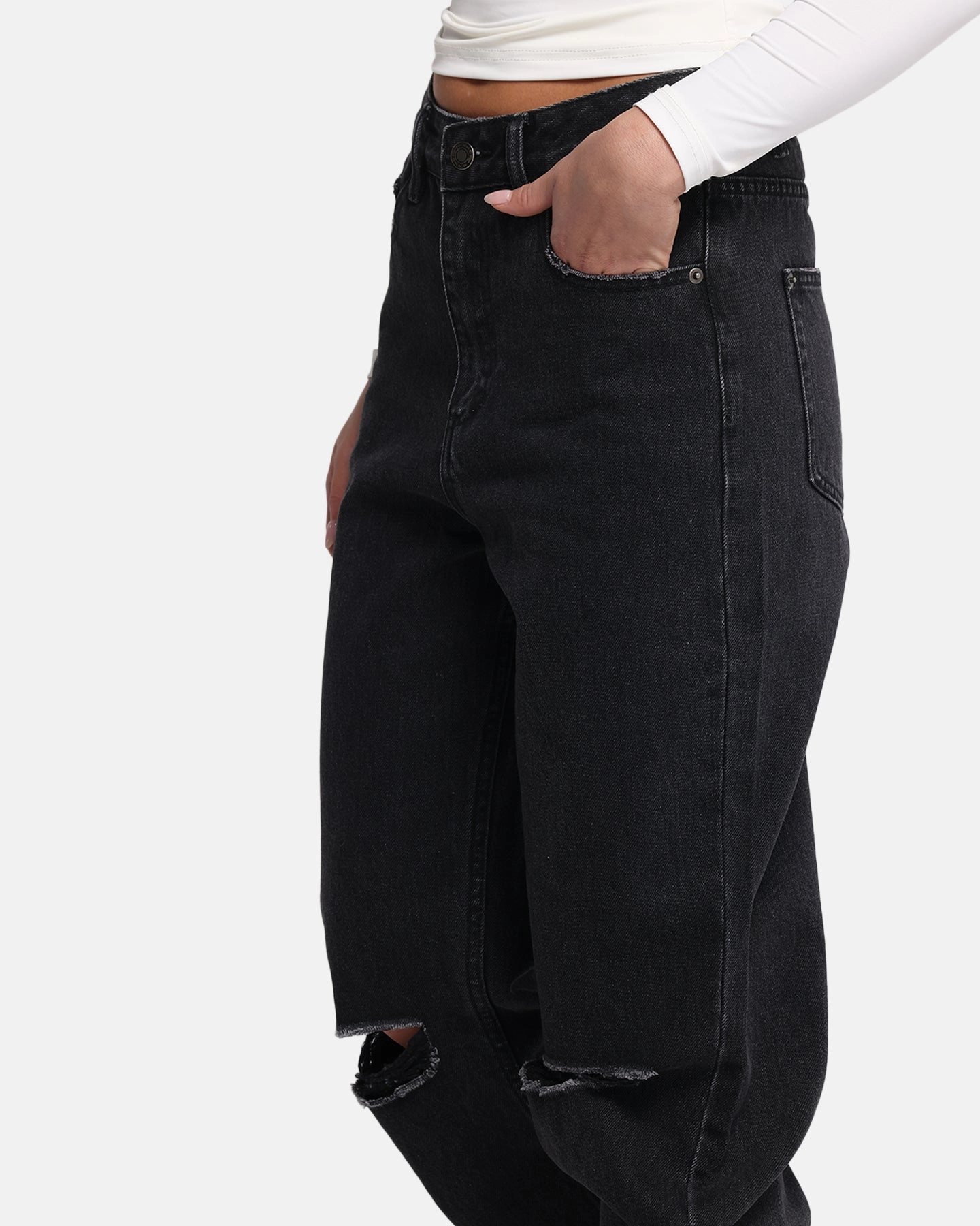 Layering Piece Functional Stretch XXIII Women's Straight Leg Jeans Washed Black