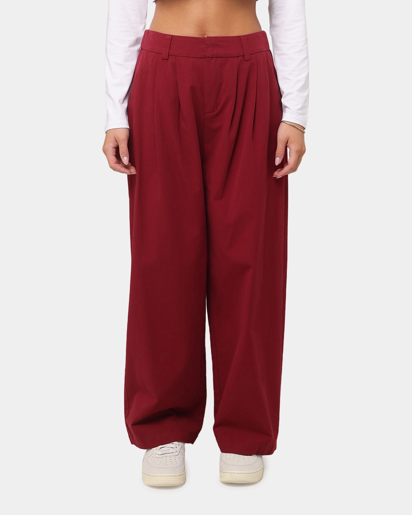 RuggedDurability Gusseted Crotch XXIII Women's Wide Leg Tailored Pant Maroon