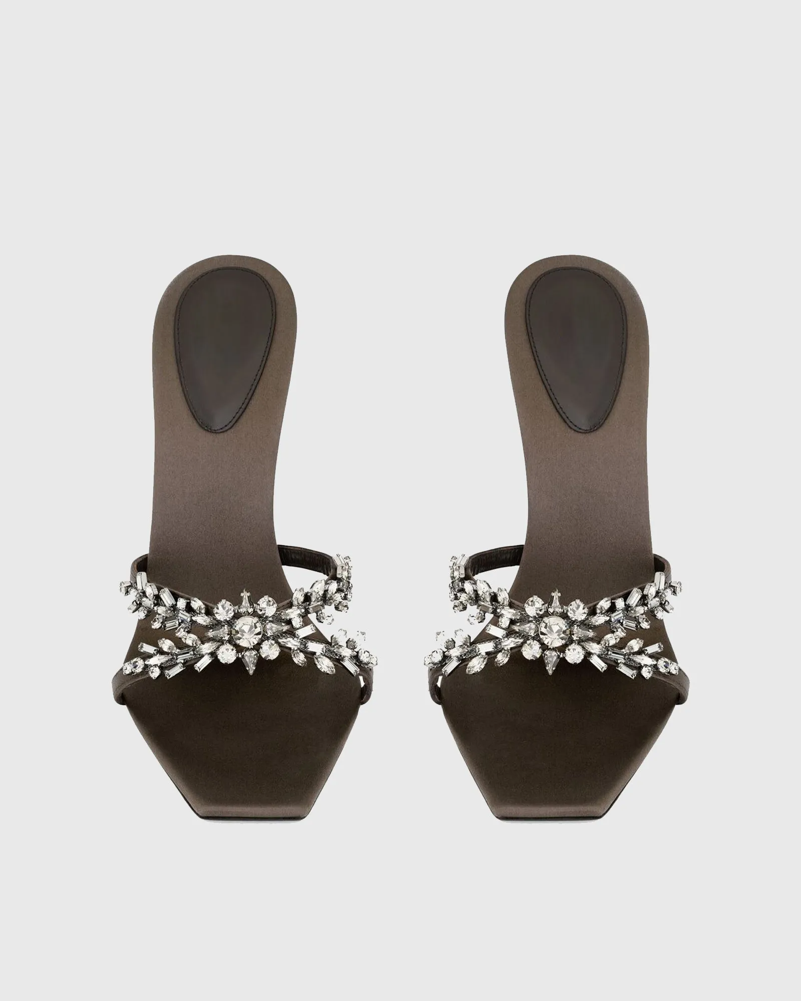 Yates Cross Rhinestone Flower Vine Slippers In Brown