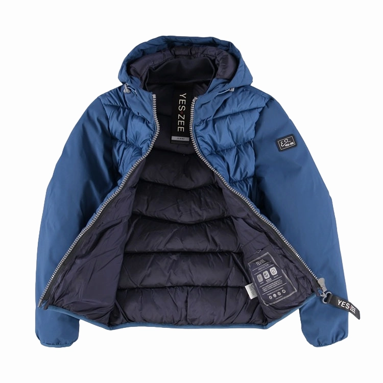 Yes Zee piumino da ragazzo con cappuccio trapuntato 2035 J876 Q6JJ Q696 blu Stylish