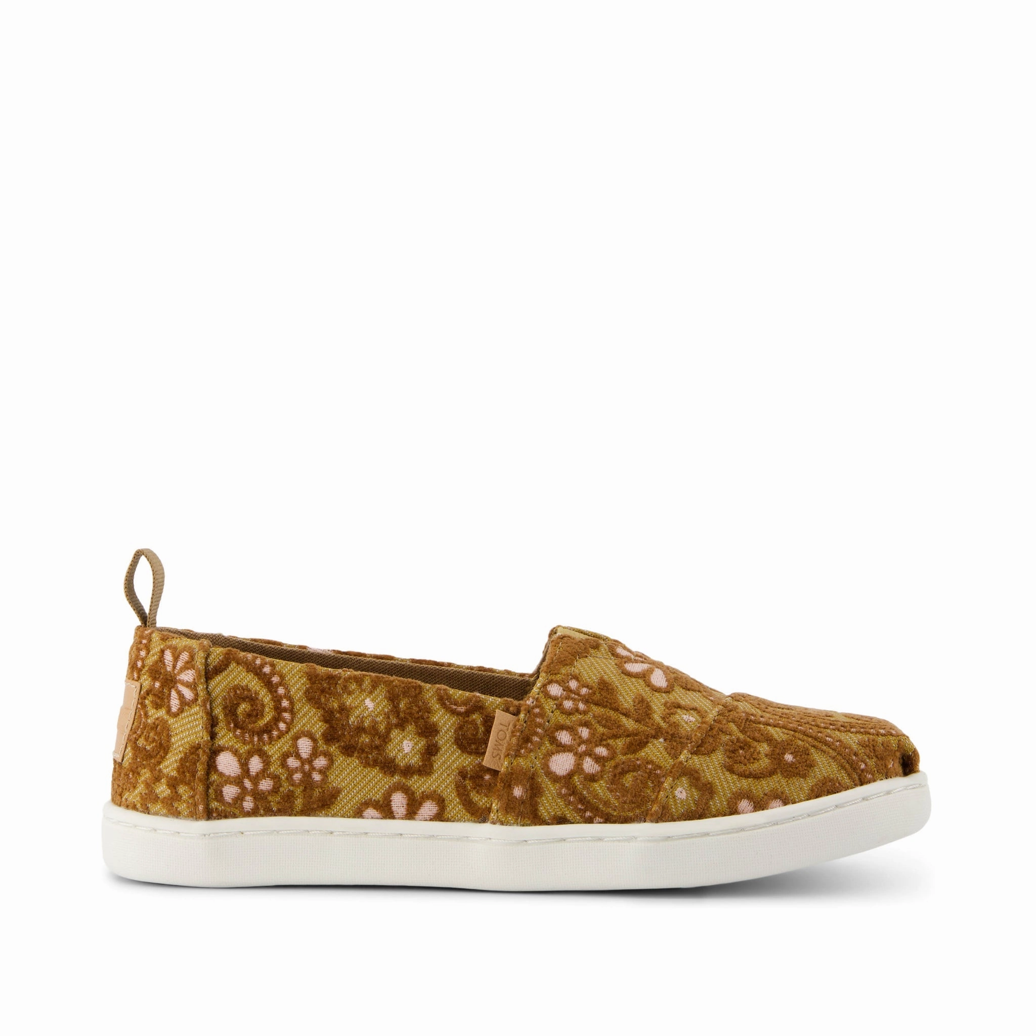 Abrasion Resistant Toe Guard Ankle padding Youth Alpargata Golden Honey Floral Brocade Kids Shoe