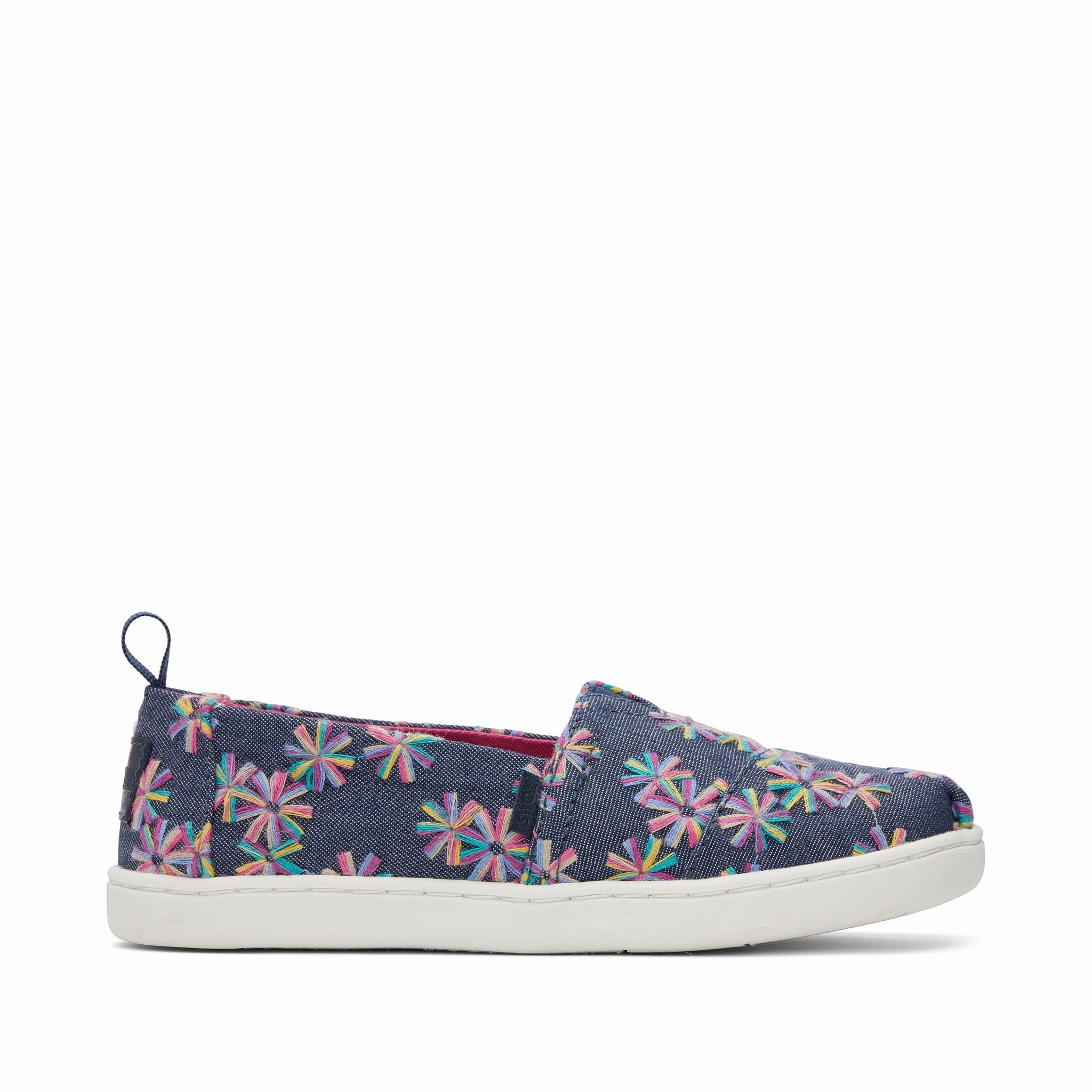 Quick Trip Youth Alpargata Navy Embroidered Floral Kids Shoe