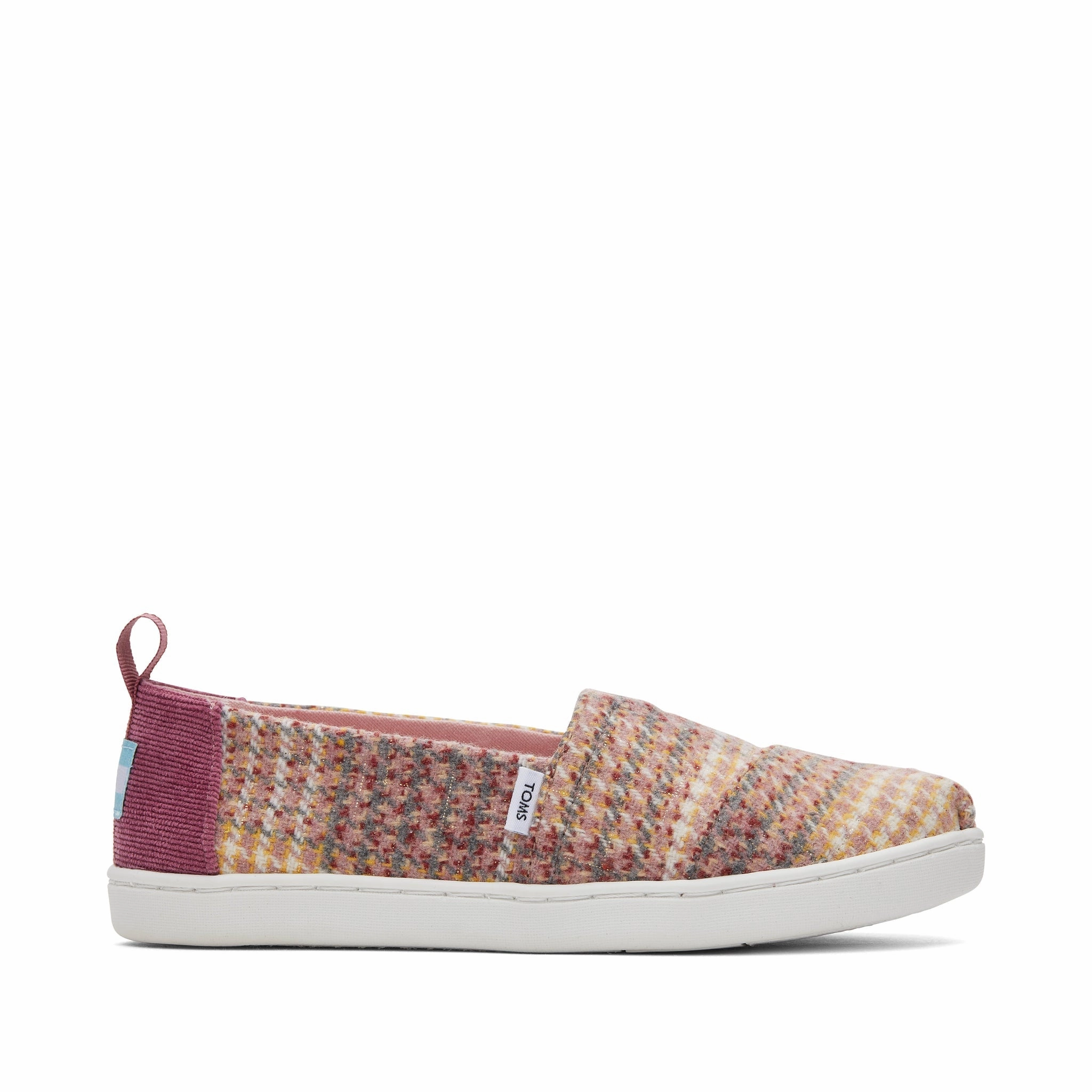 Youth Alpargata Plaid Tweed Shoe Comfort Adjust Minimalist Stitch Design
