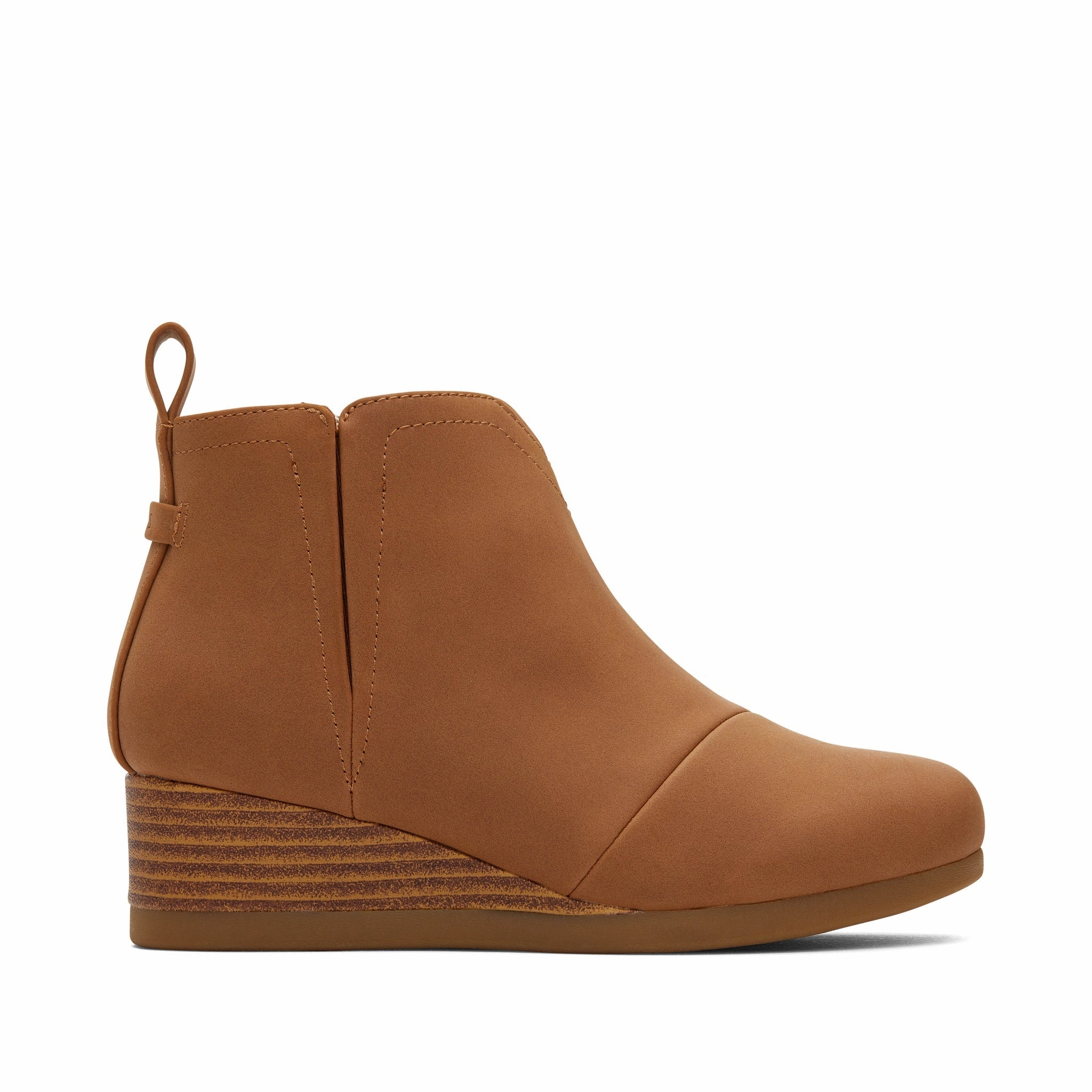 Youth Clare Tan Wedge Kids Boot Contoured Footbed Geometry