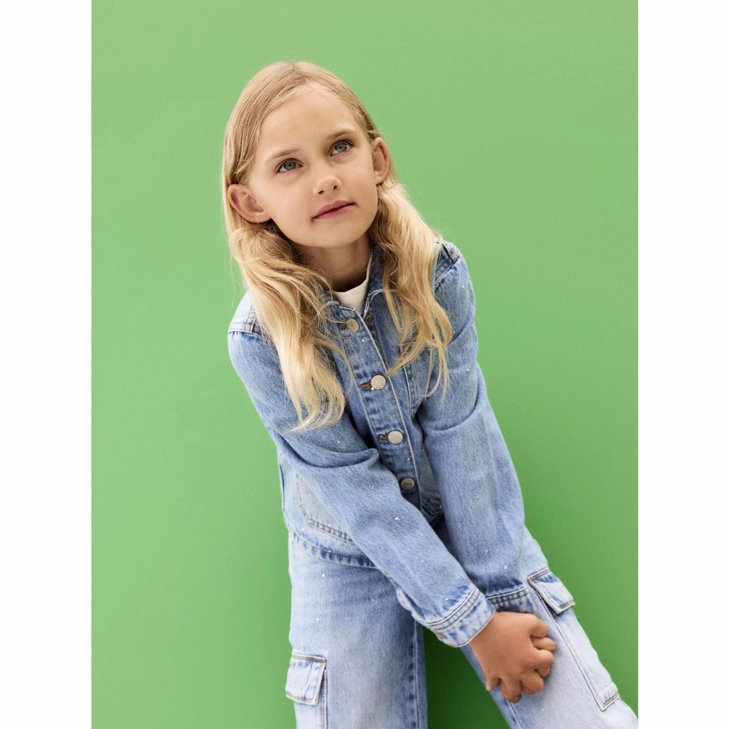 Name It Light Blue Denim Aria Oversize Denim Jacket Flexible Mobility