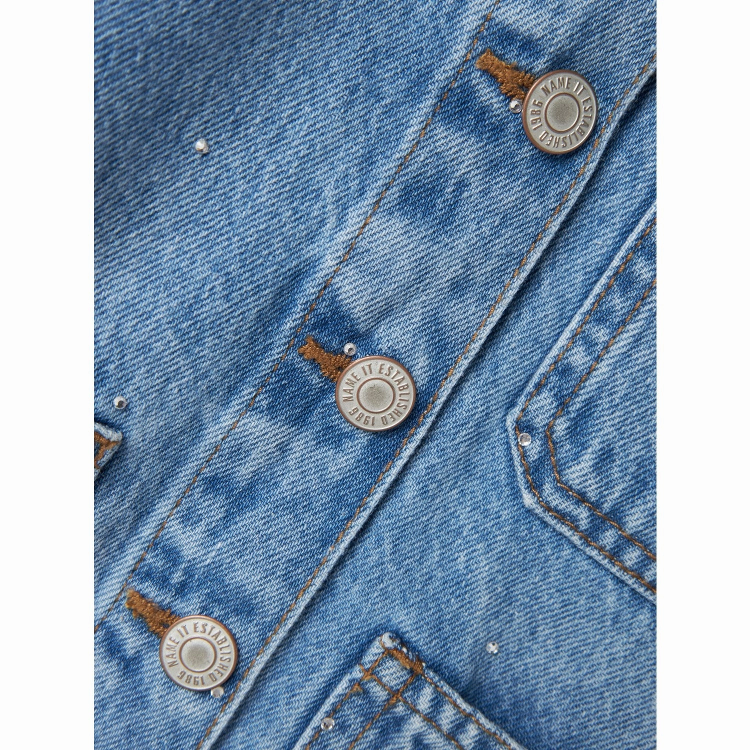 Name It Light Blue Denim Aria Oversize Denim Jacket Matte Surface Texture